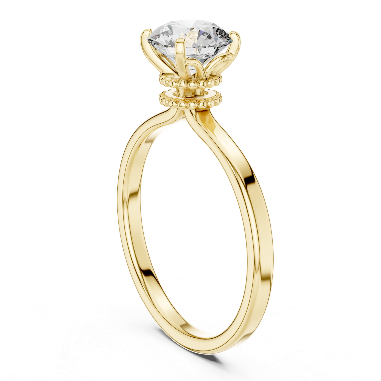 Minimal Round Solitaire Ring
