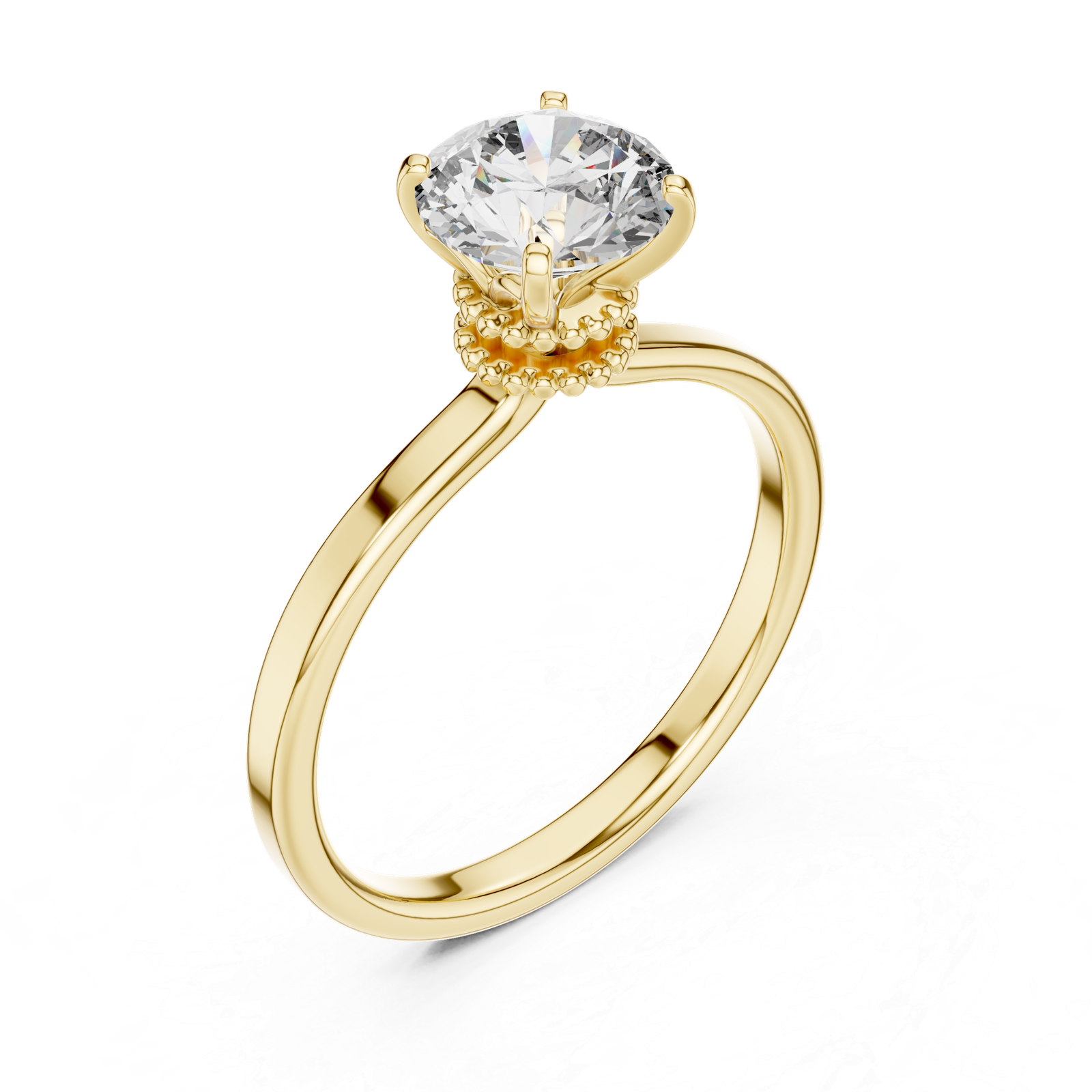 Minimal Round Solitaire Ring
