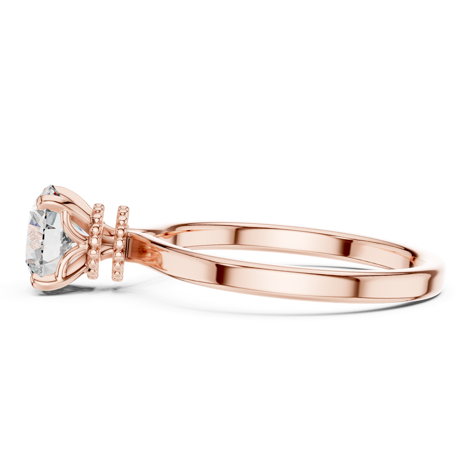 Minimal Round Solitaire Ring