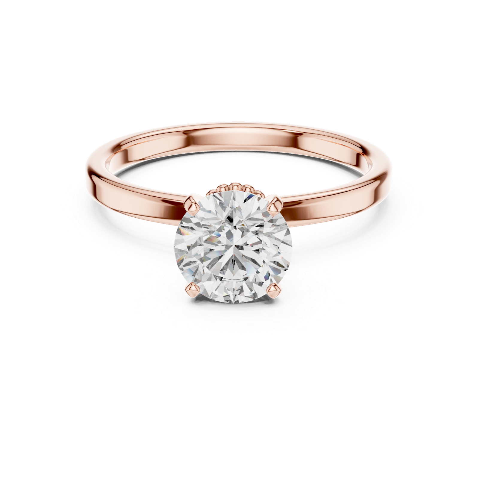 Minimal Round Solitaire Ring