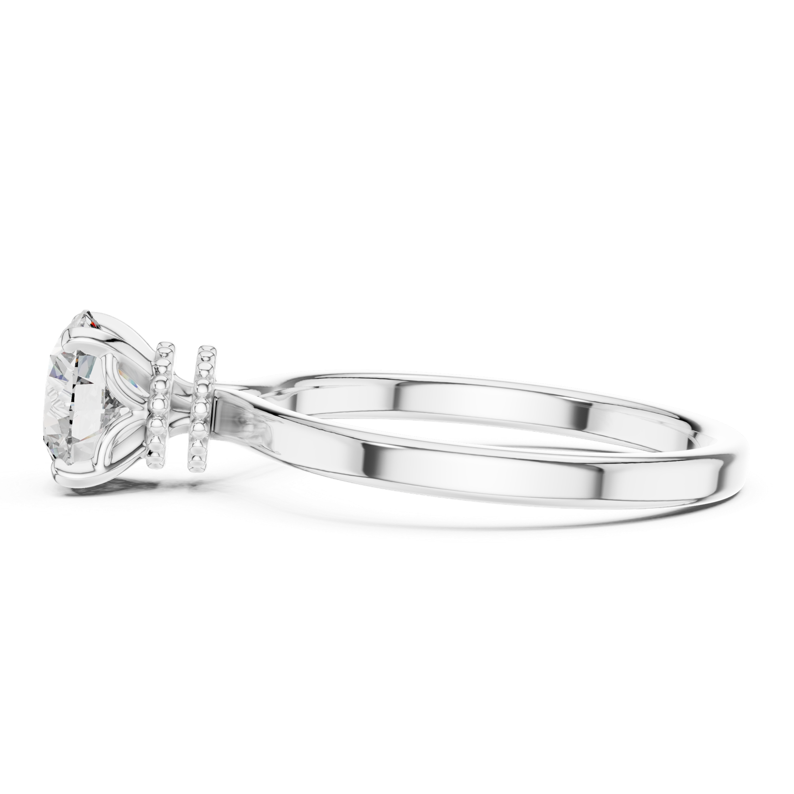 Minimal Round Solitaire Ring