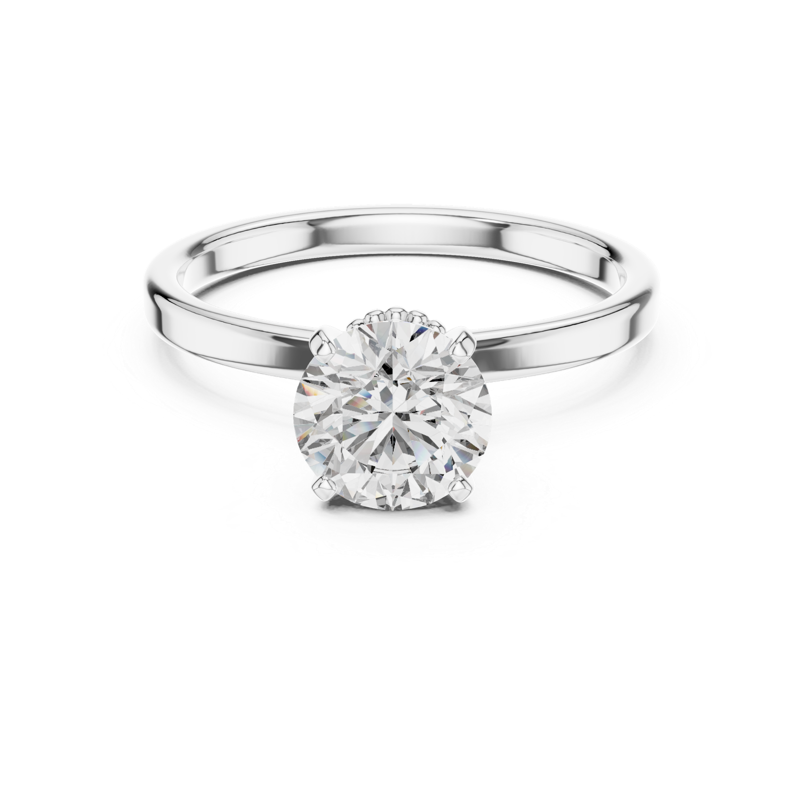 Minimal Round Solitaire Ring