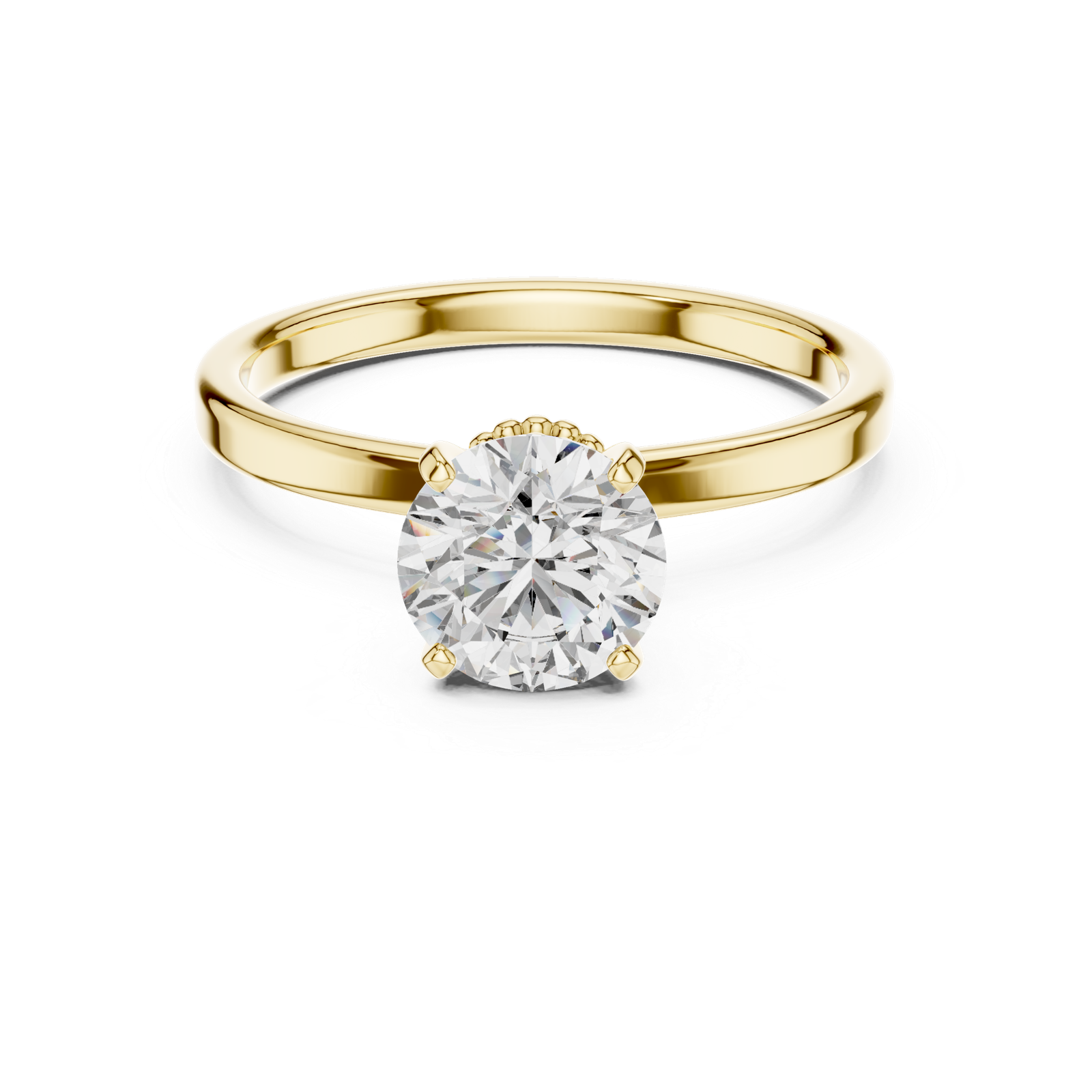 Minimal Round Solitaire Ring