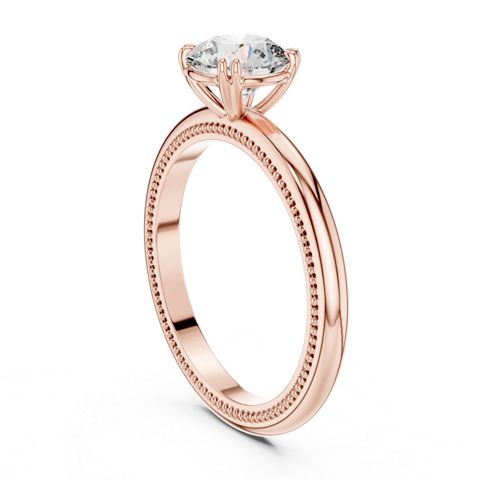 Milgrain Round Solitaire Ring