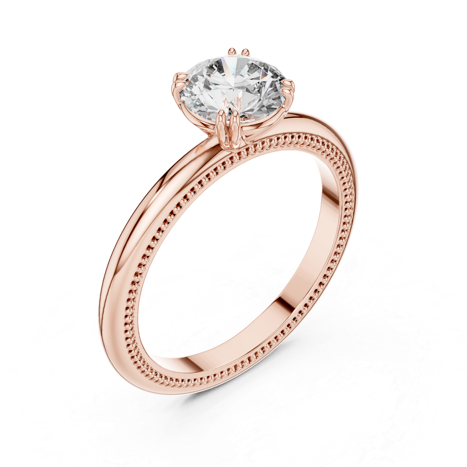 Milgrain Round Solitaire Ring