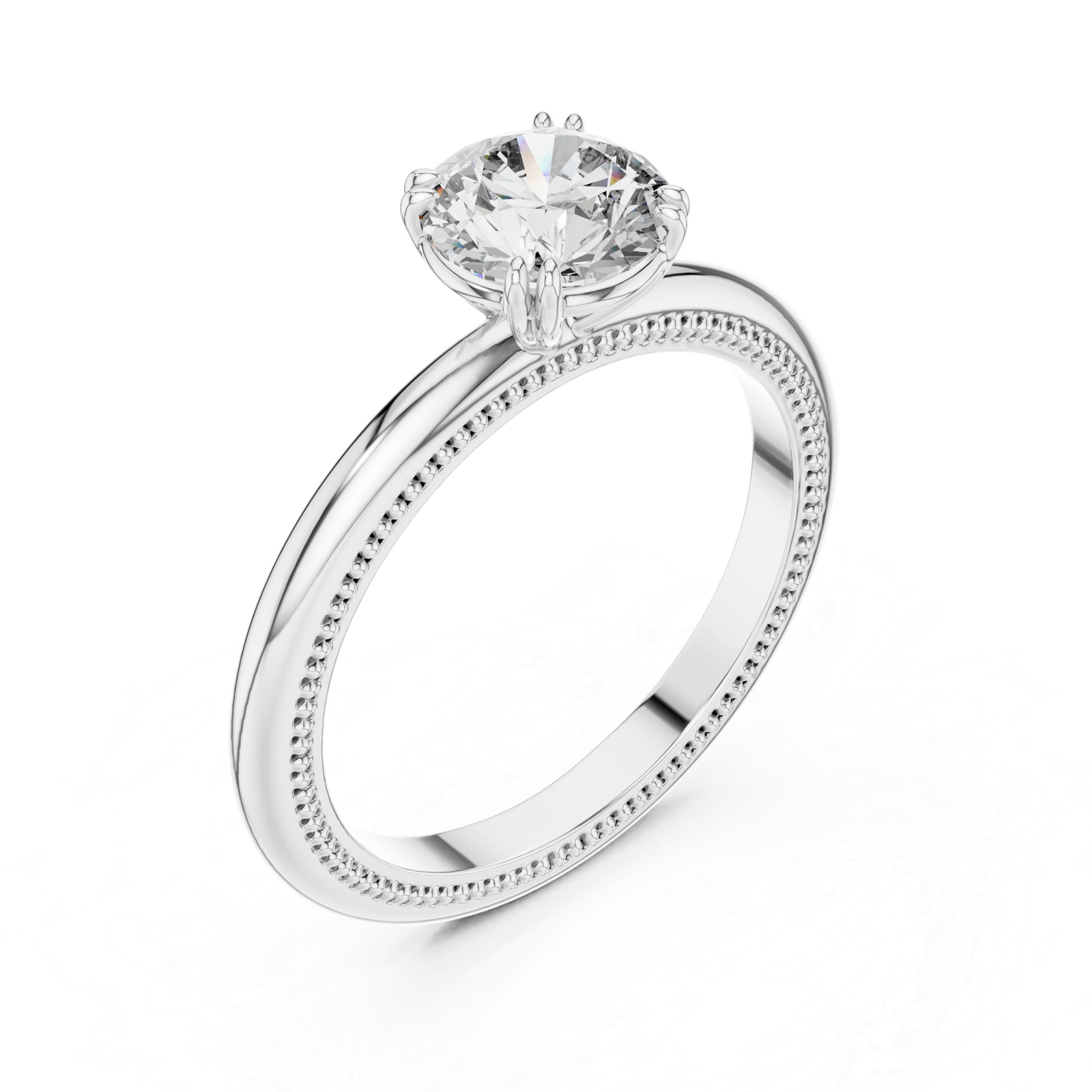 Milgrain Round Solitaire Ring