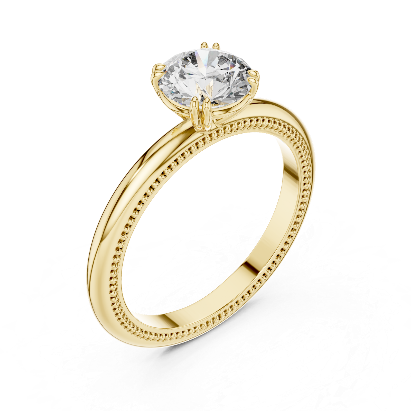 Milgrain Round Solitaire Ring