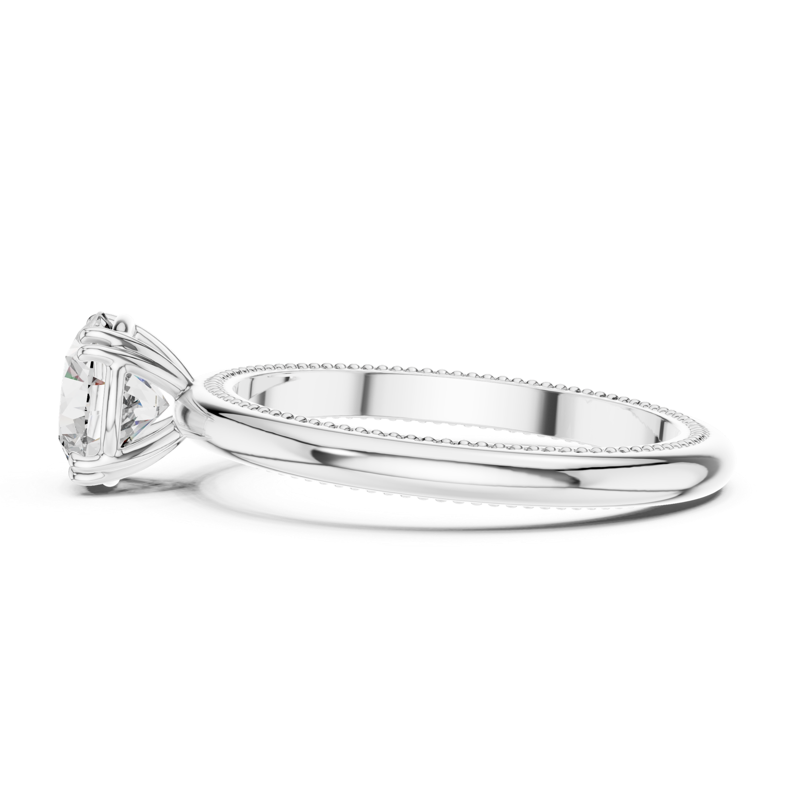 Milgrain Round Solitaire Ring
