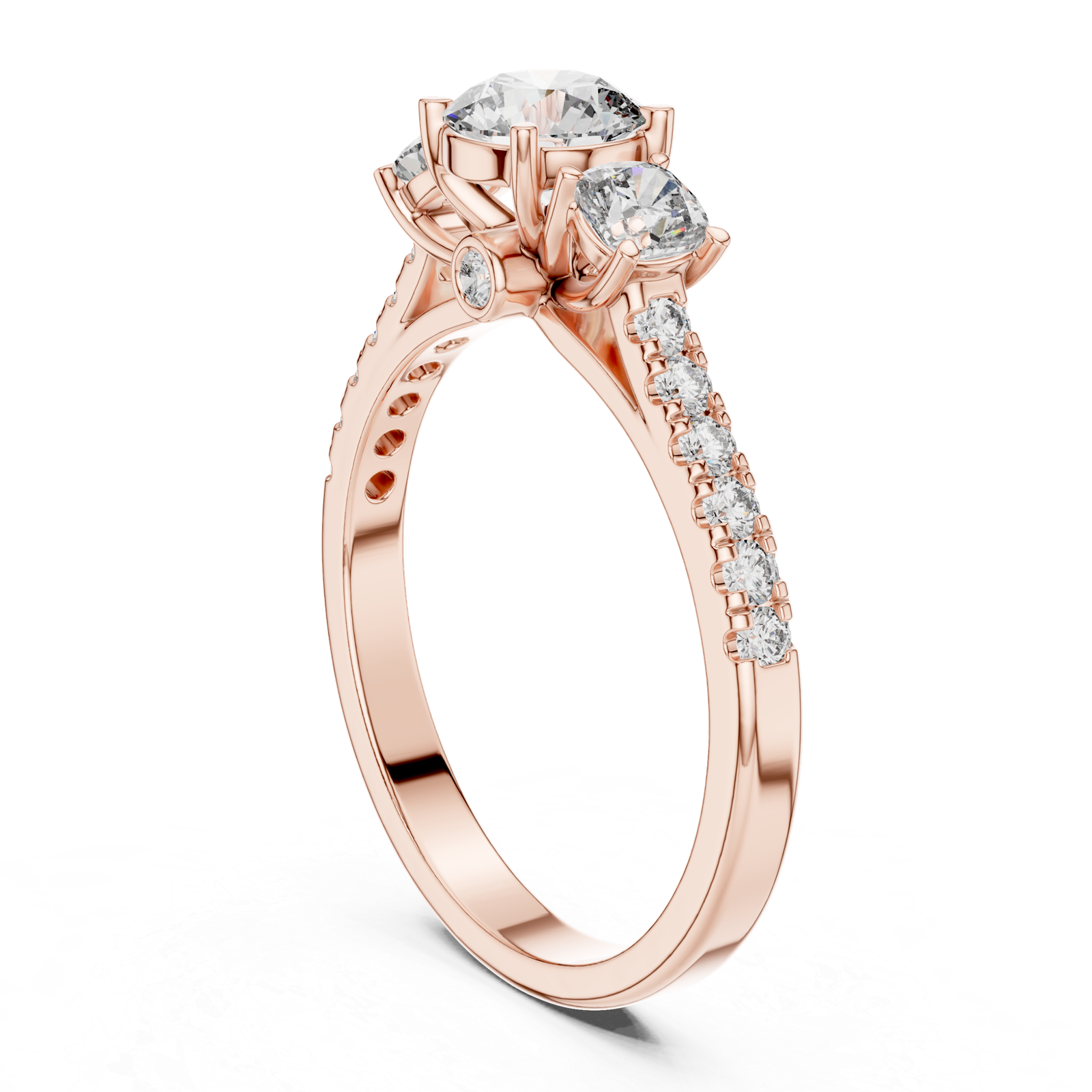 Round Cushion Accent Ring