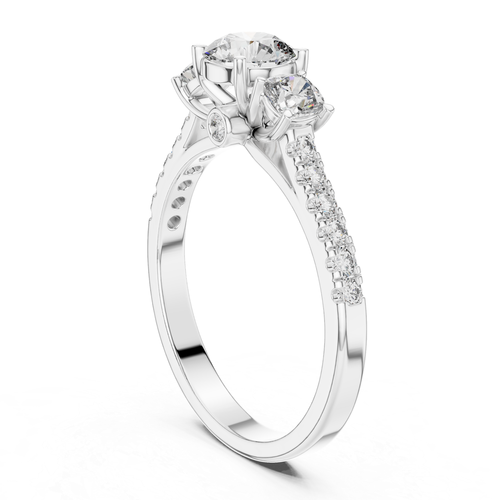 Round Cushion Accent Ring
