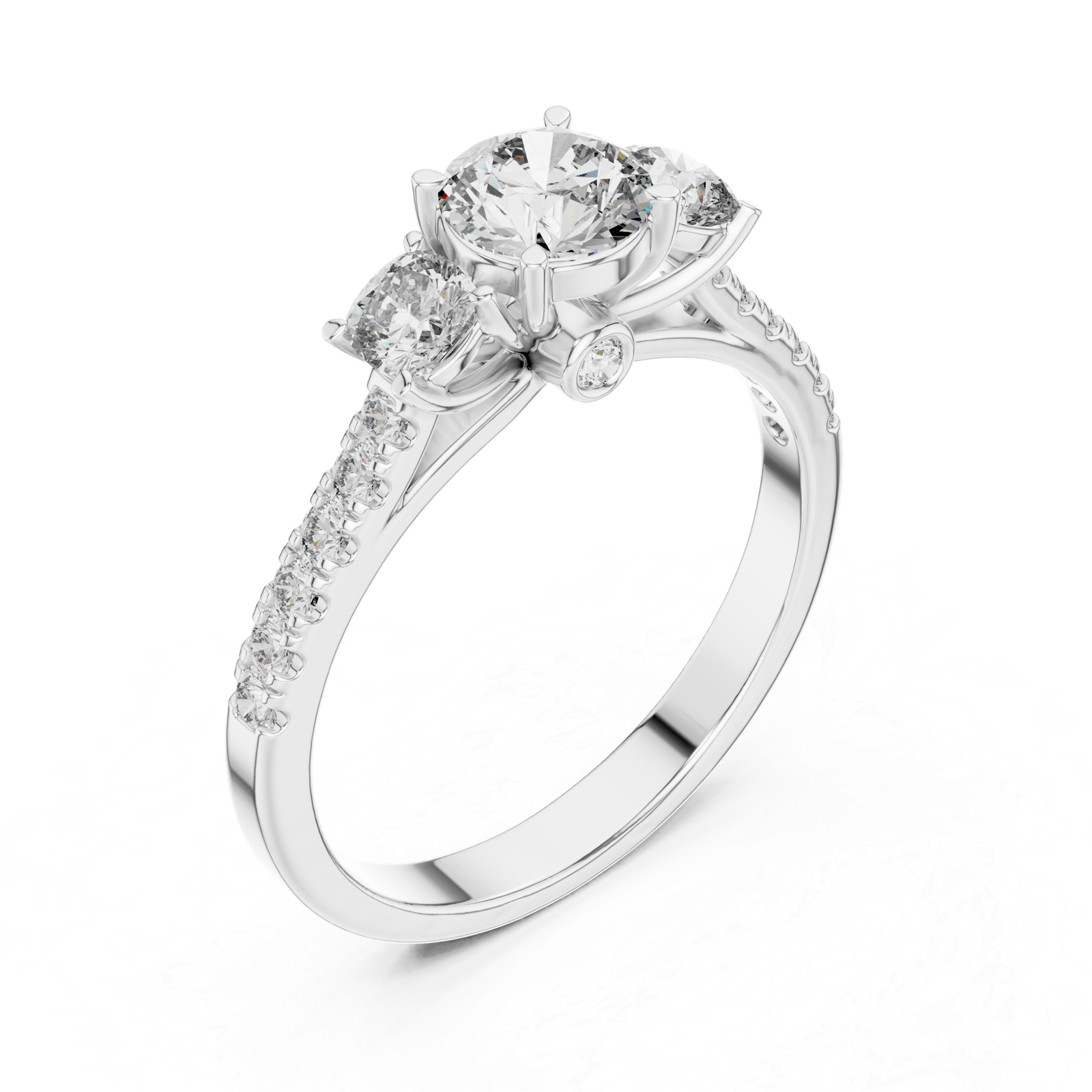Round Cushion Accent Ring