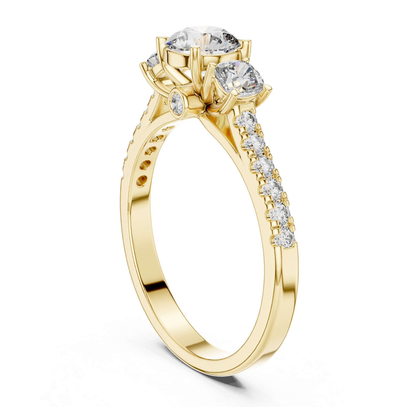 Round Cushion Accent Ring