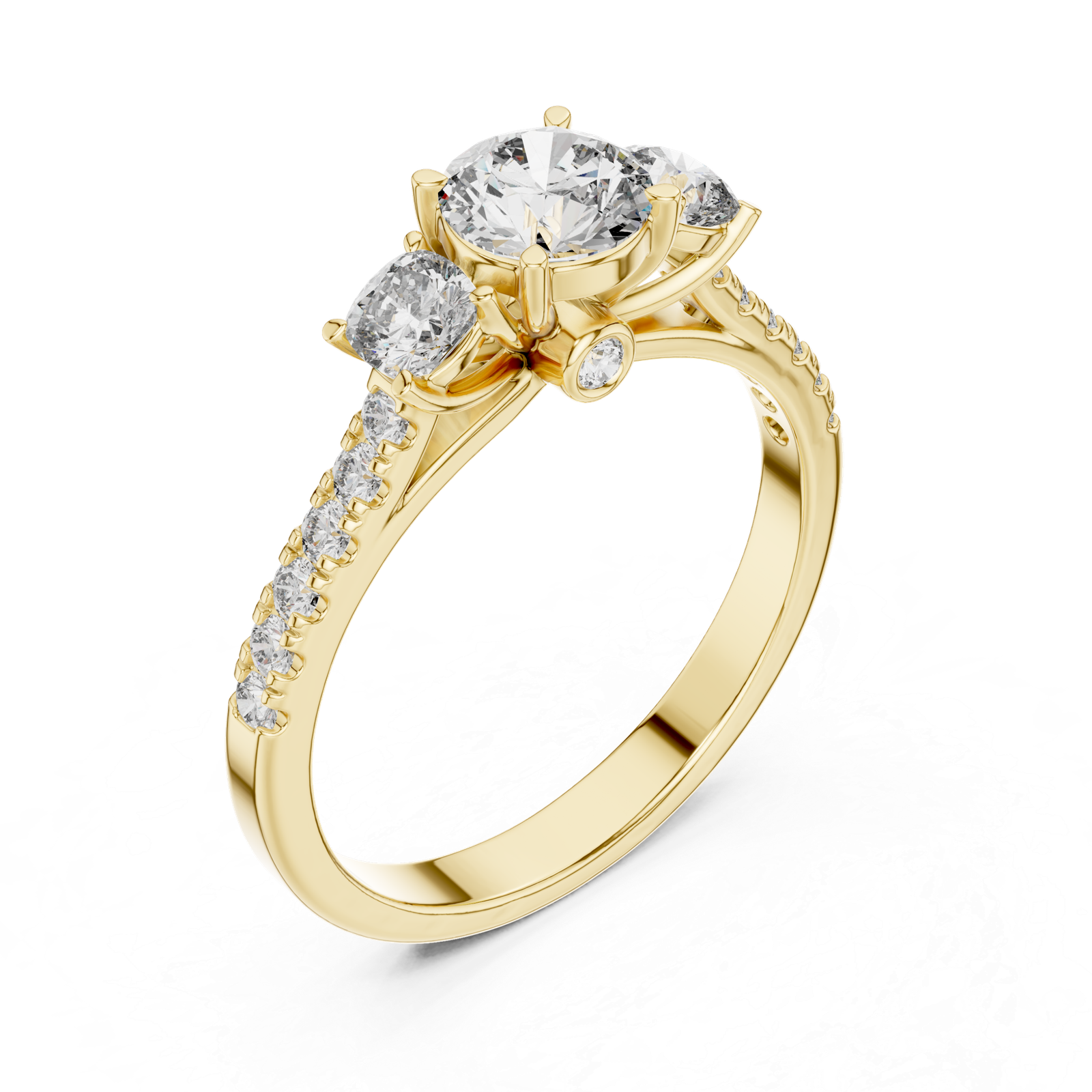 Round Cushion Accent Ring