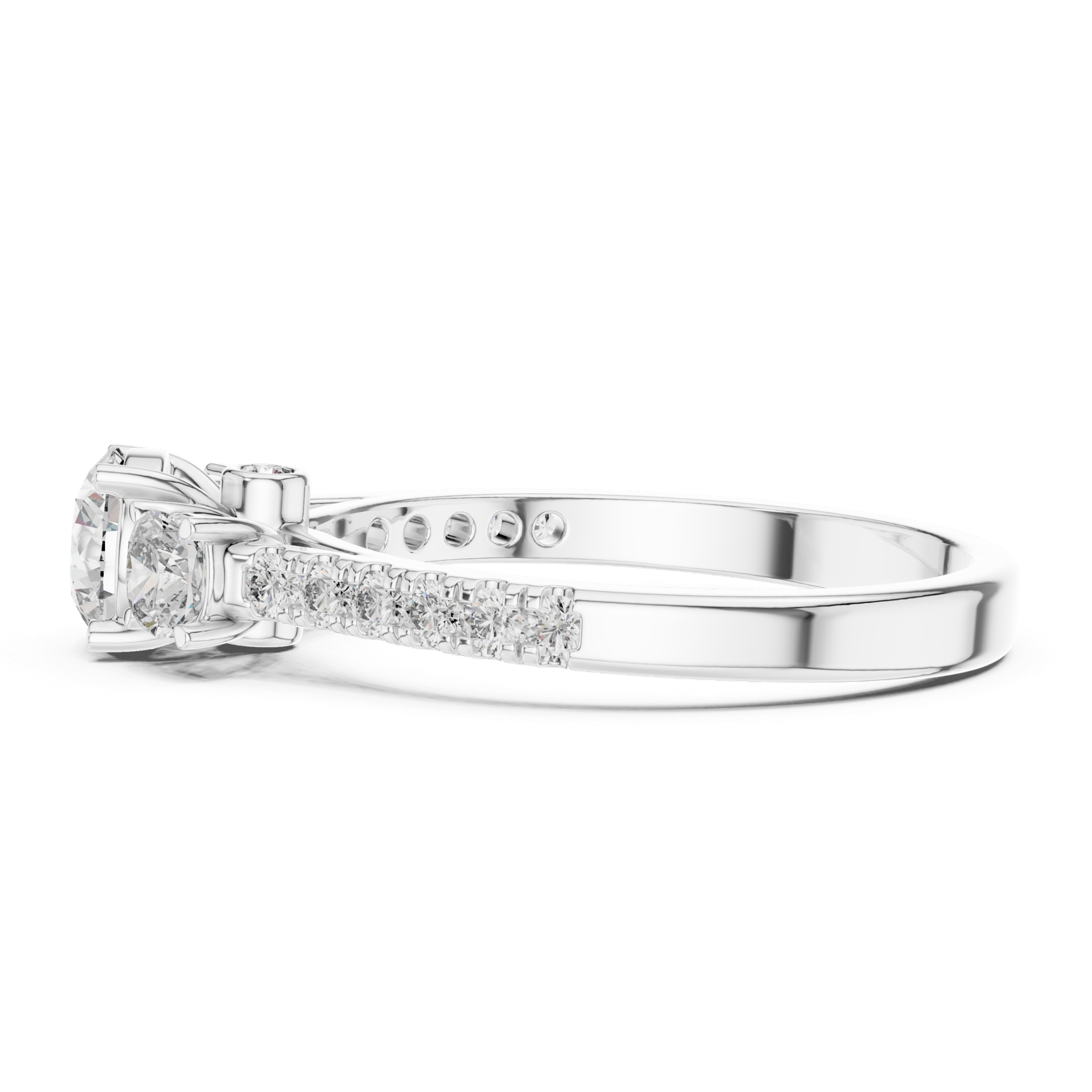 Round Cushion Accent Ring