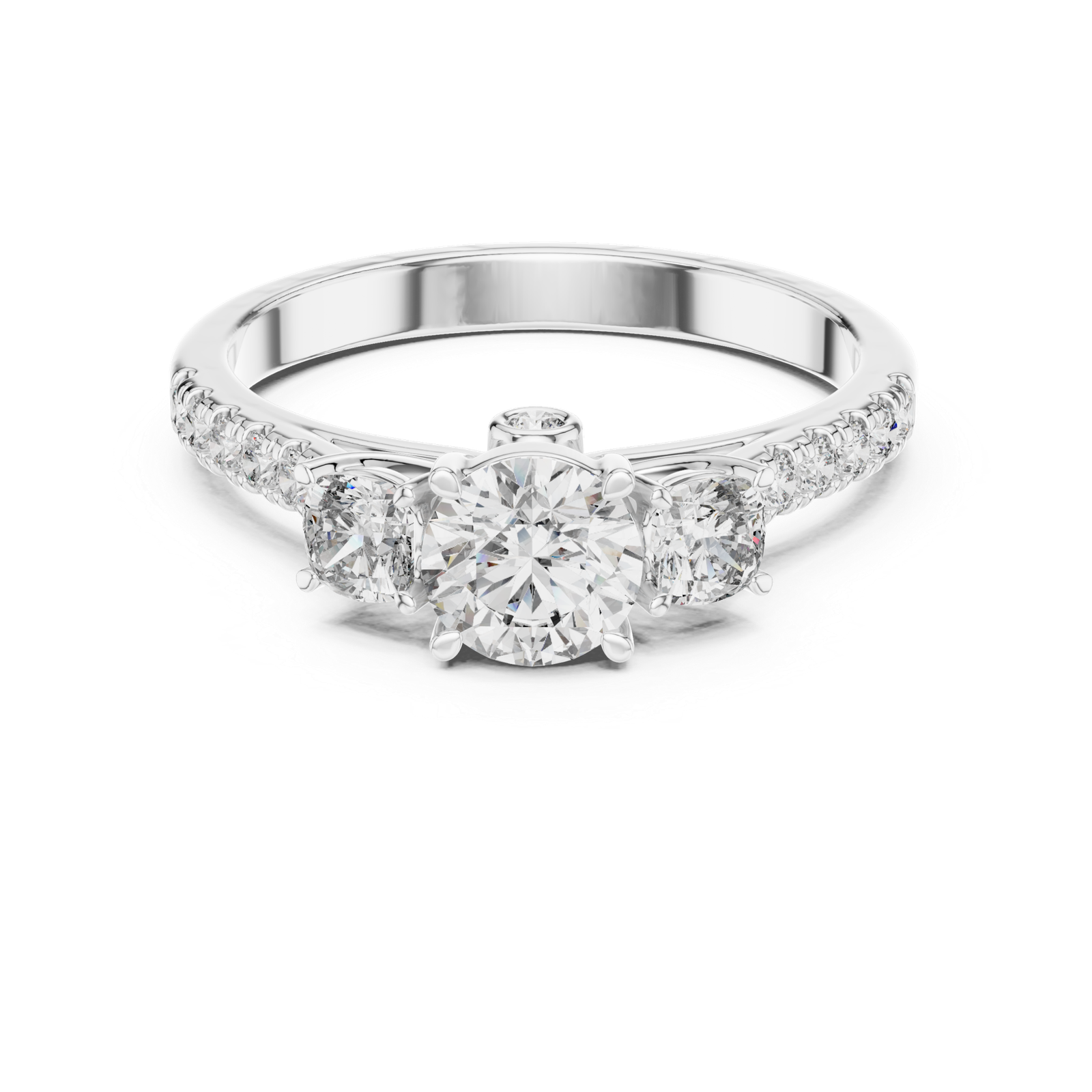 Round Cushion Accent Ring