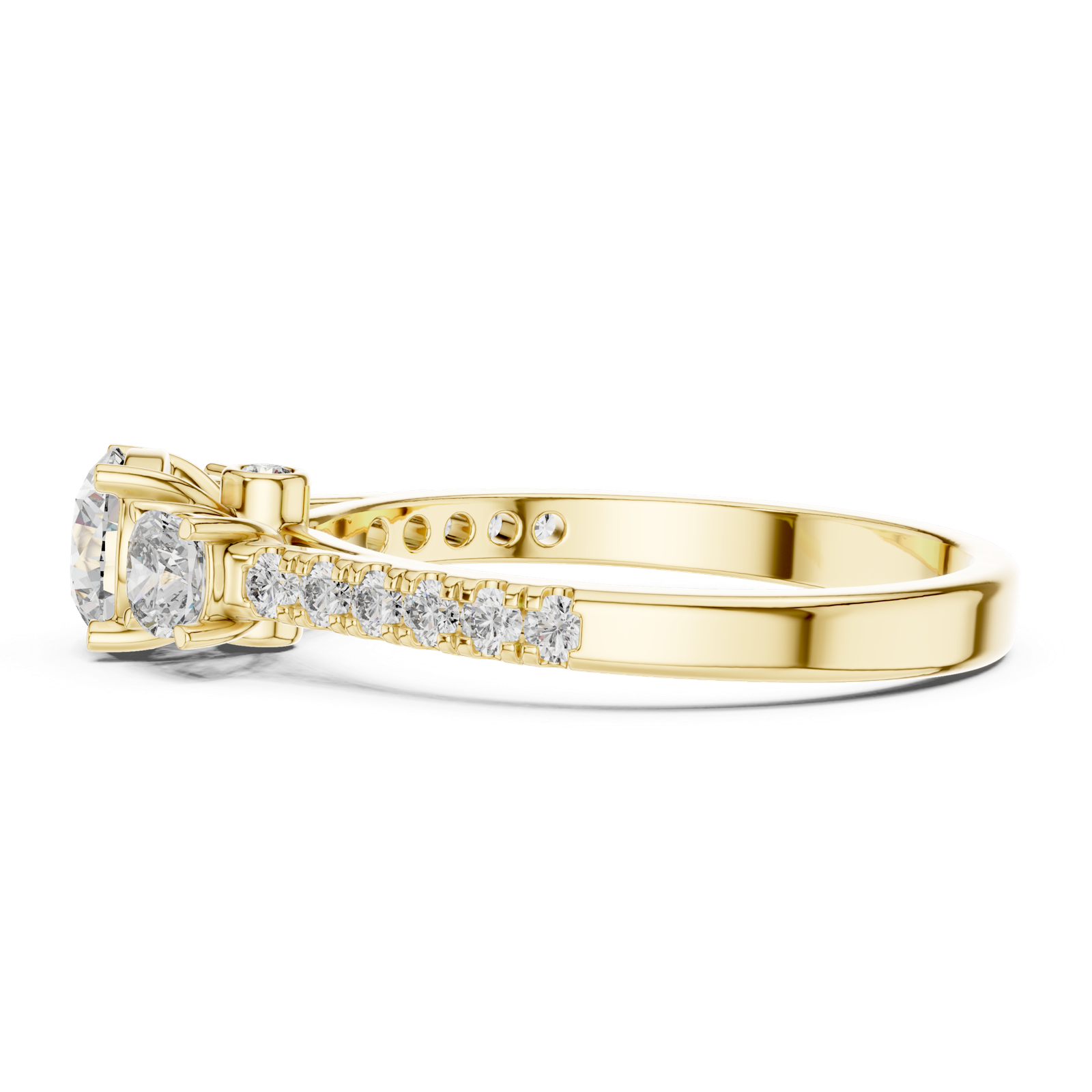 Round Cushion Accent Ring