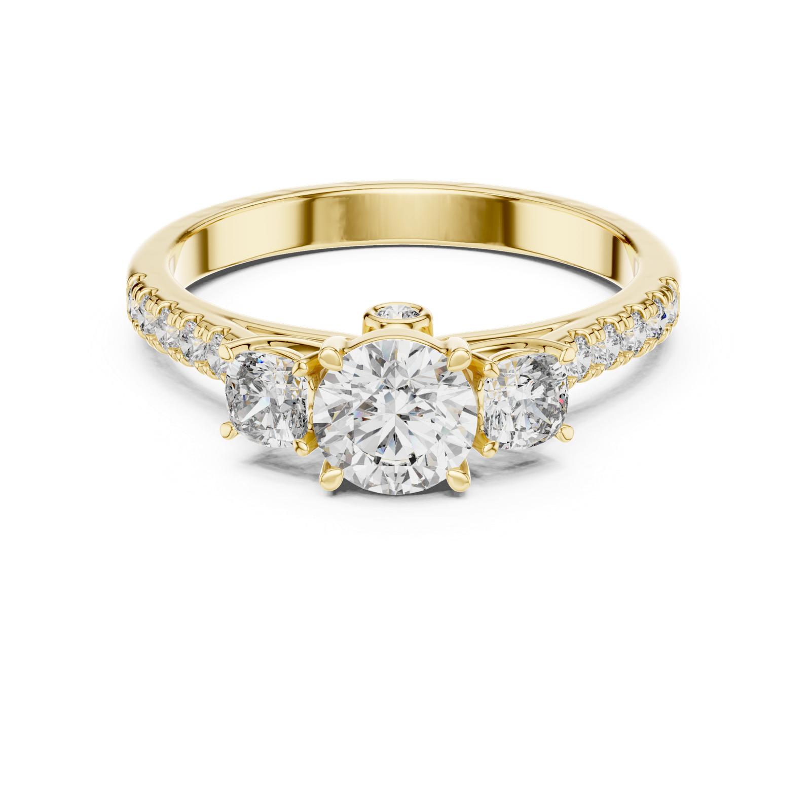 Round Cushion Accent Ring