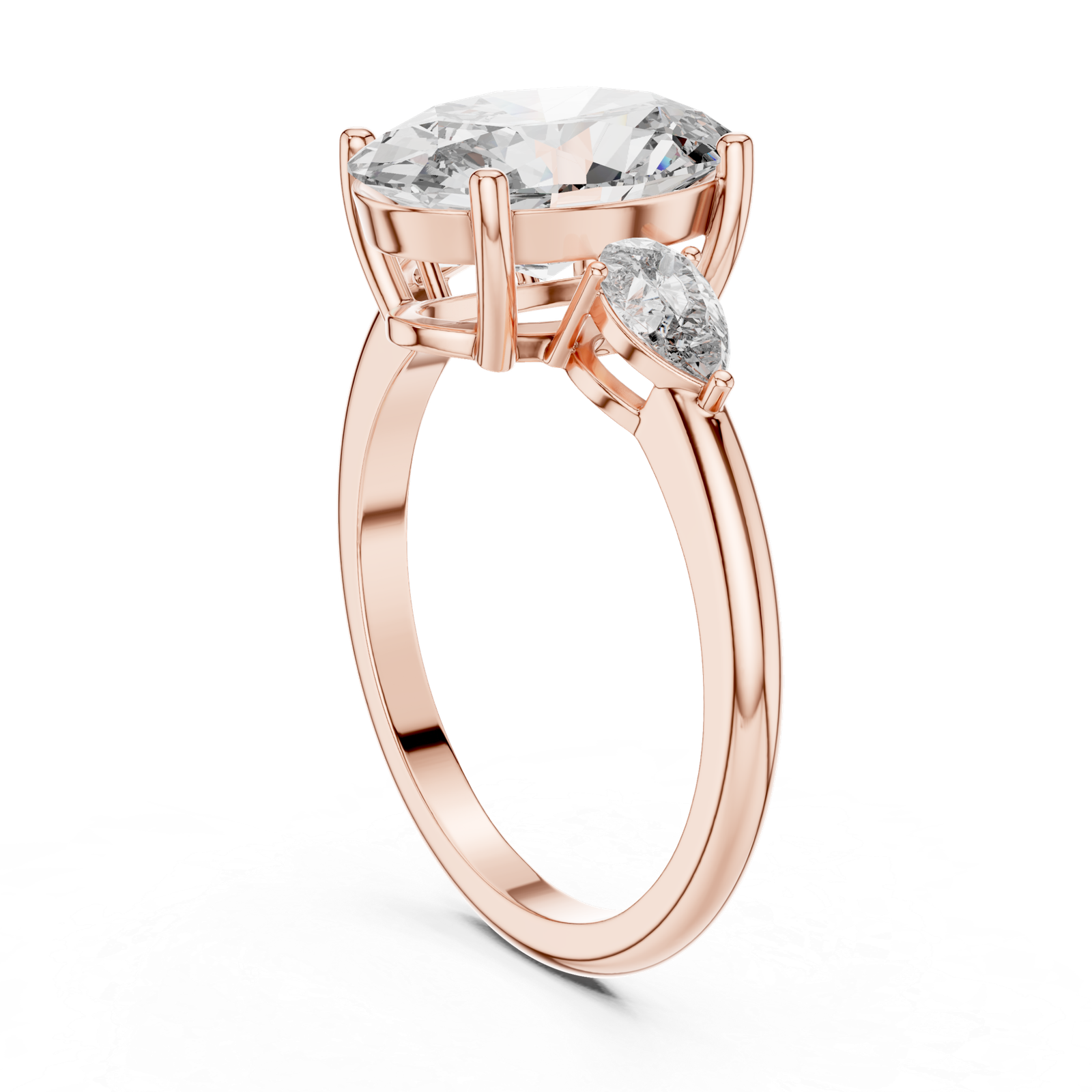 Oval Pear Side Stone Ring