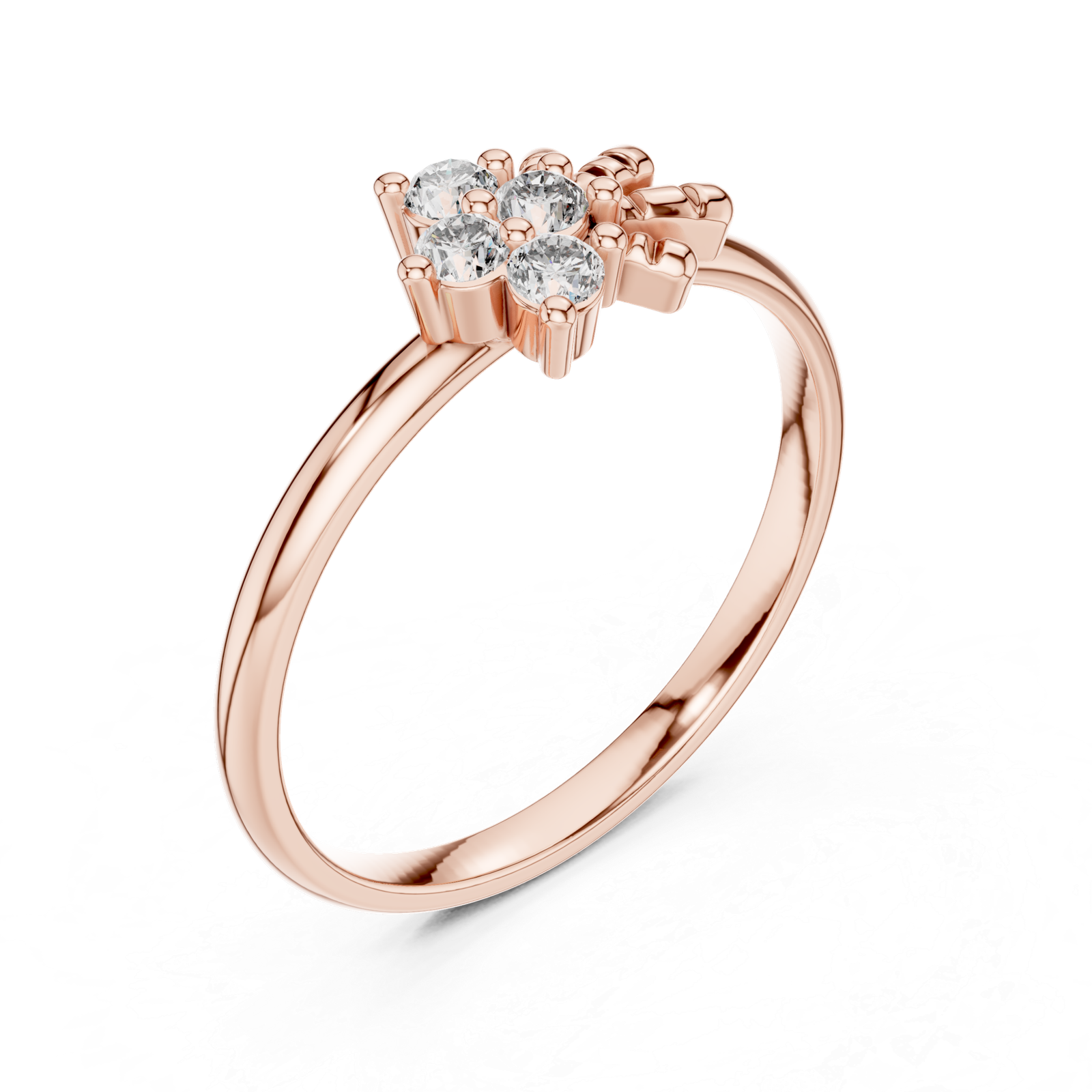 Four-Stone Floral Ring