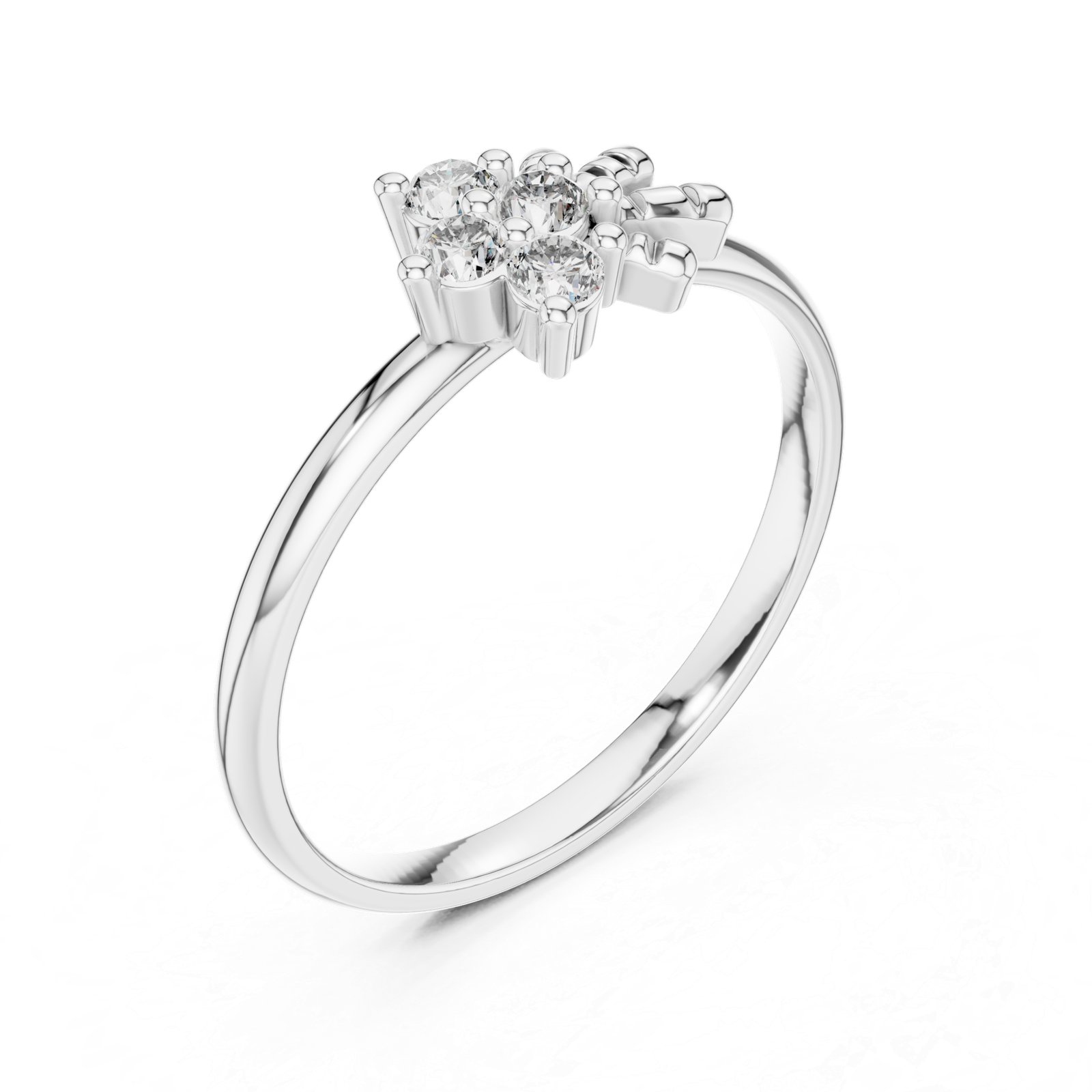 Four-Stone Floral Ring
