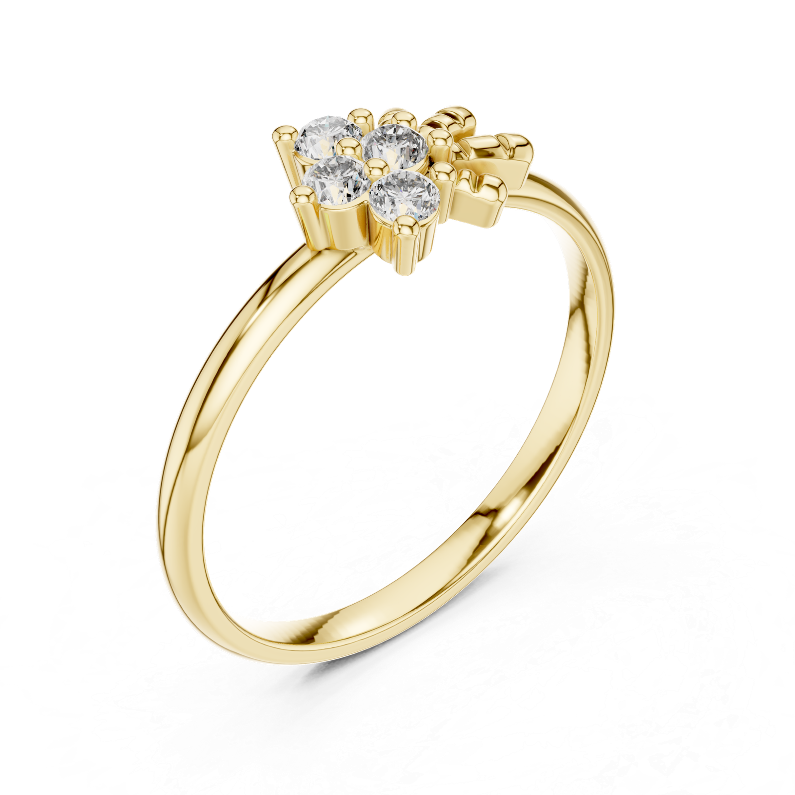 Four-Stone Floral Ring