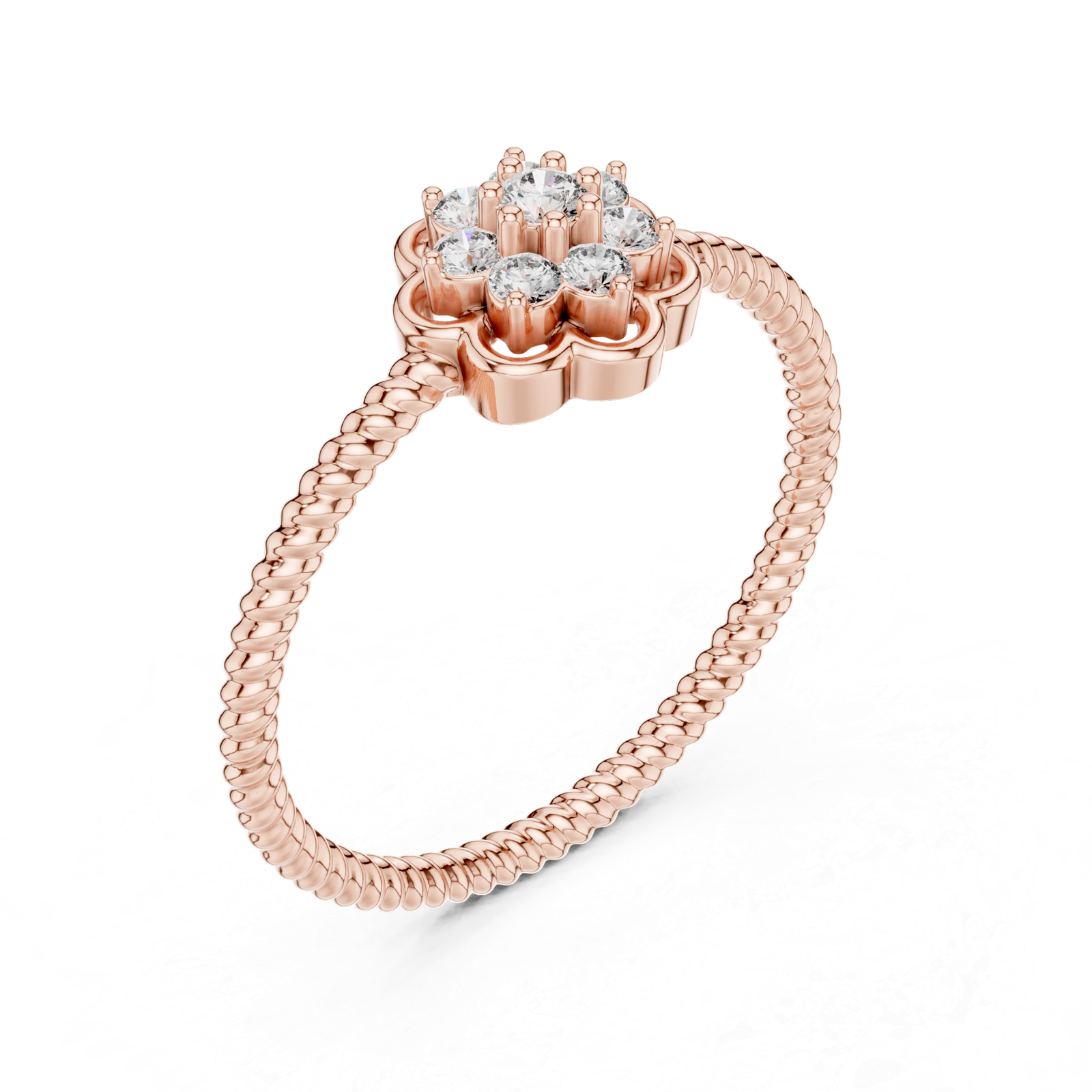 Round Flower Cluster Ring