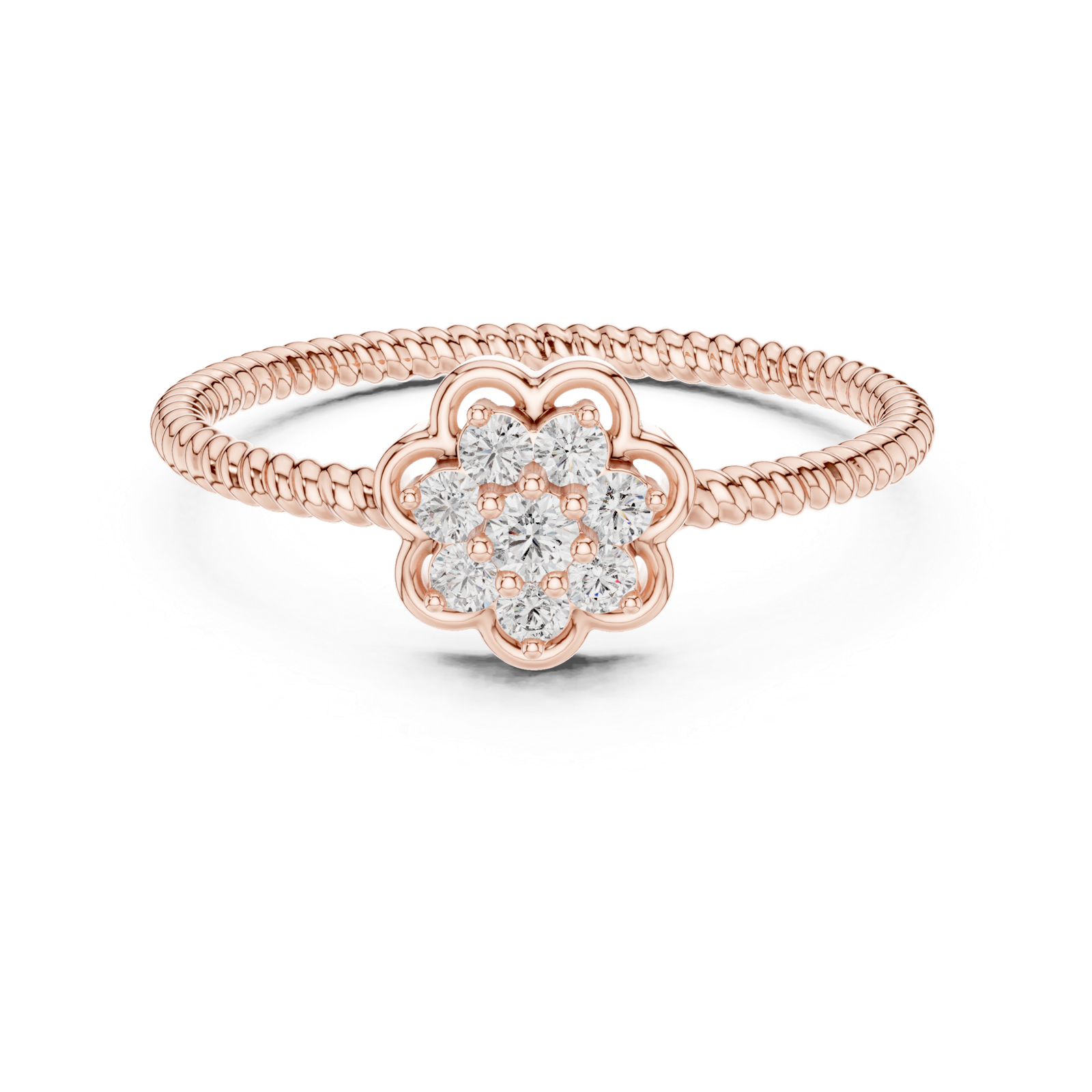 Round Flower Cluster Ring
