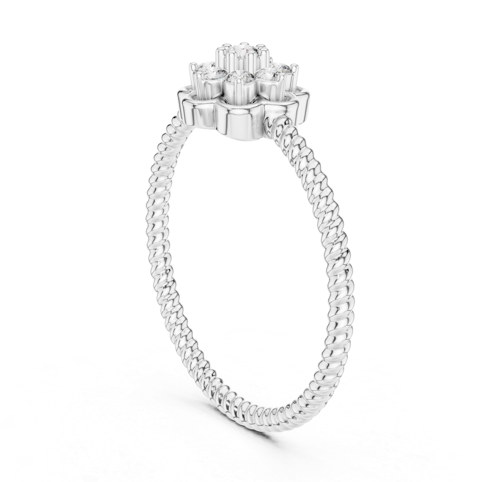 Round Flower Cluster Ring
