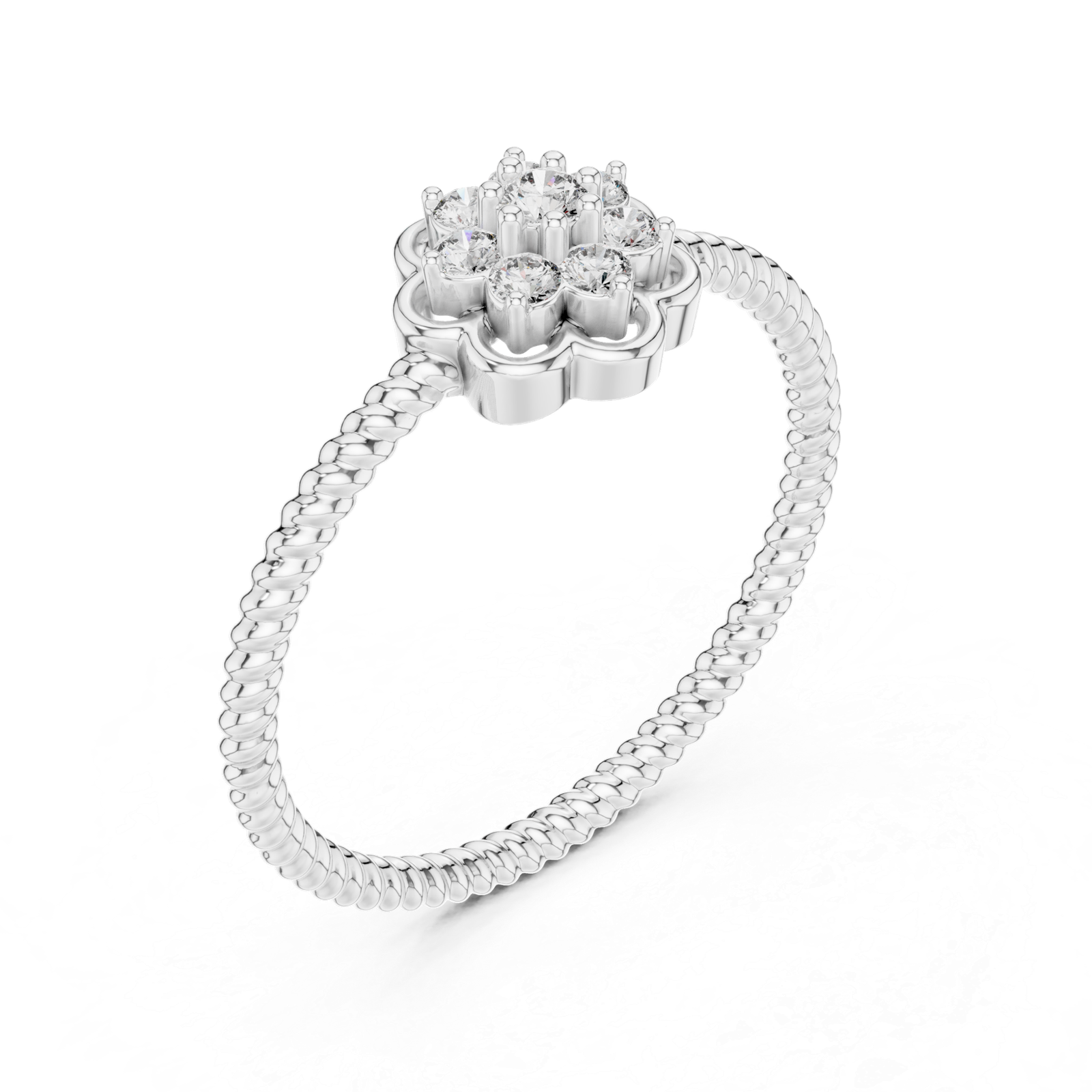Round Flower Cluster Ring