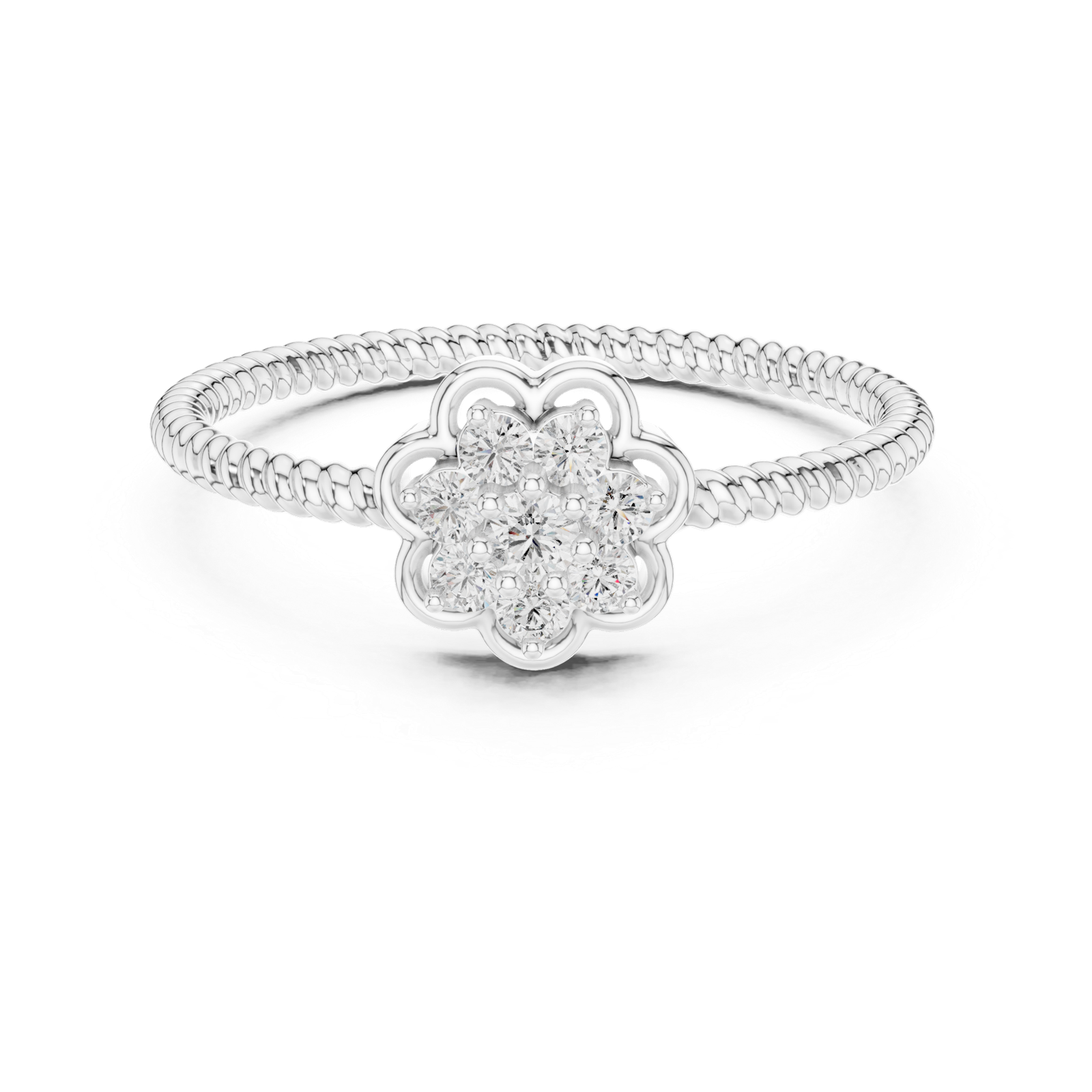Round Flower Cluster Ring