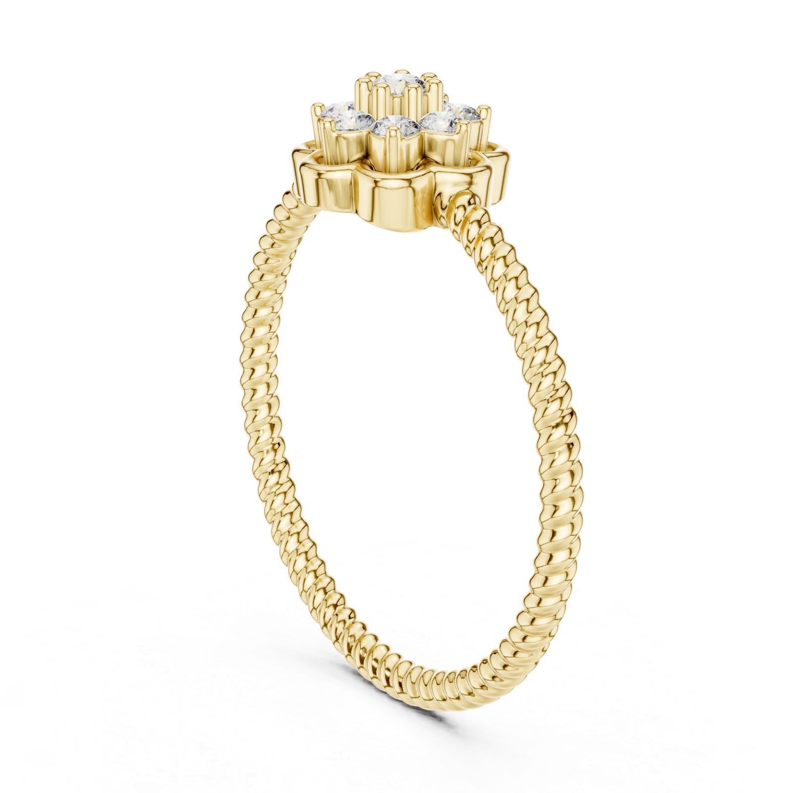 Round Flower Cluster Ring