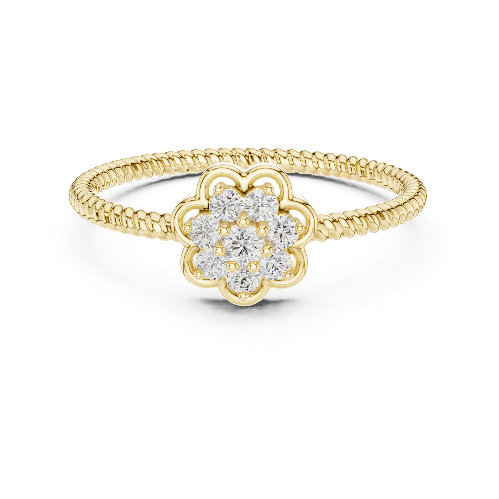 Round Flower Cluster Ring
