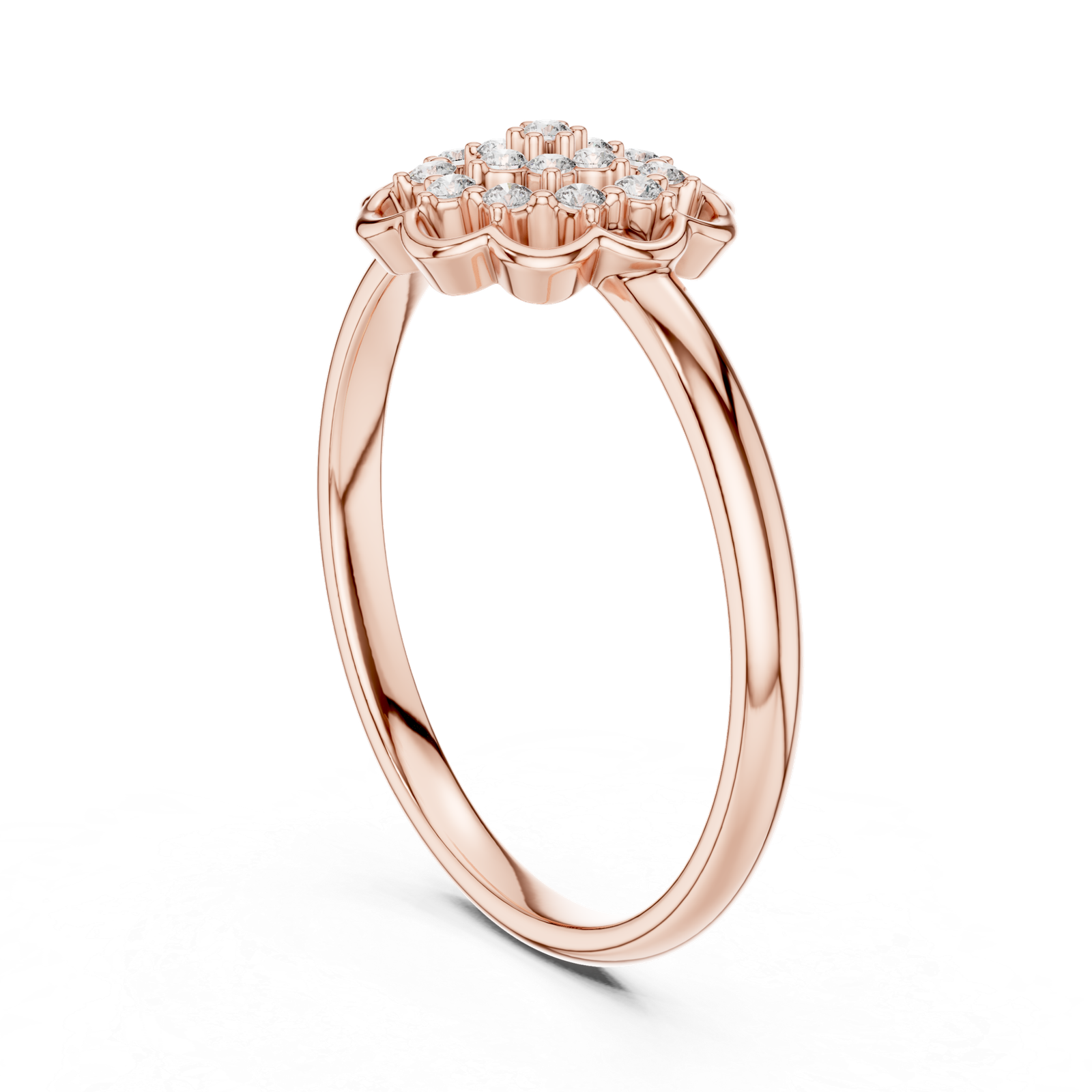 Round Floral Cluster Ring