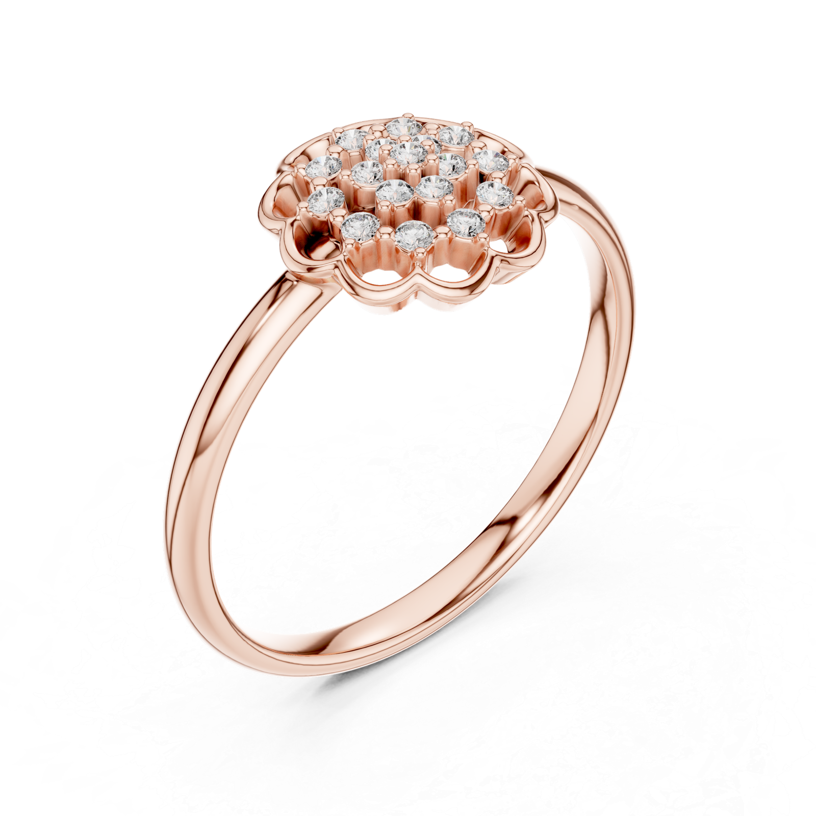 Round Floral Cluster Ring
