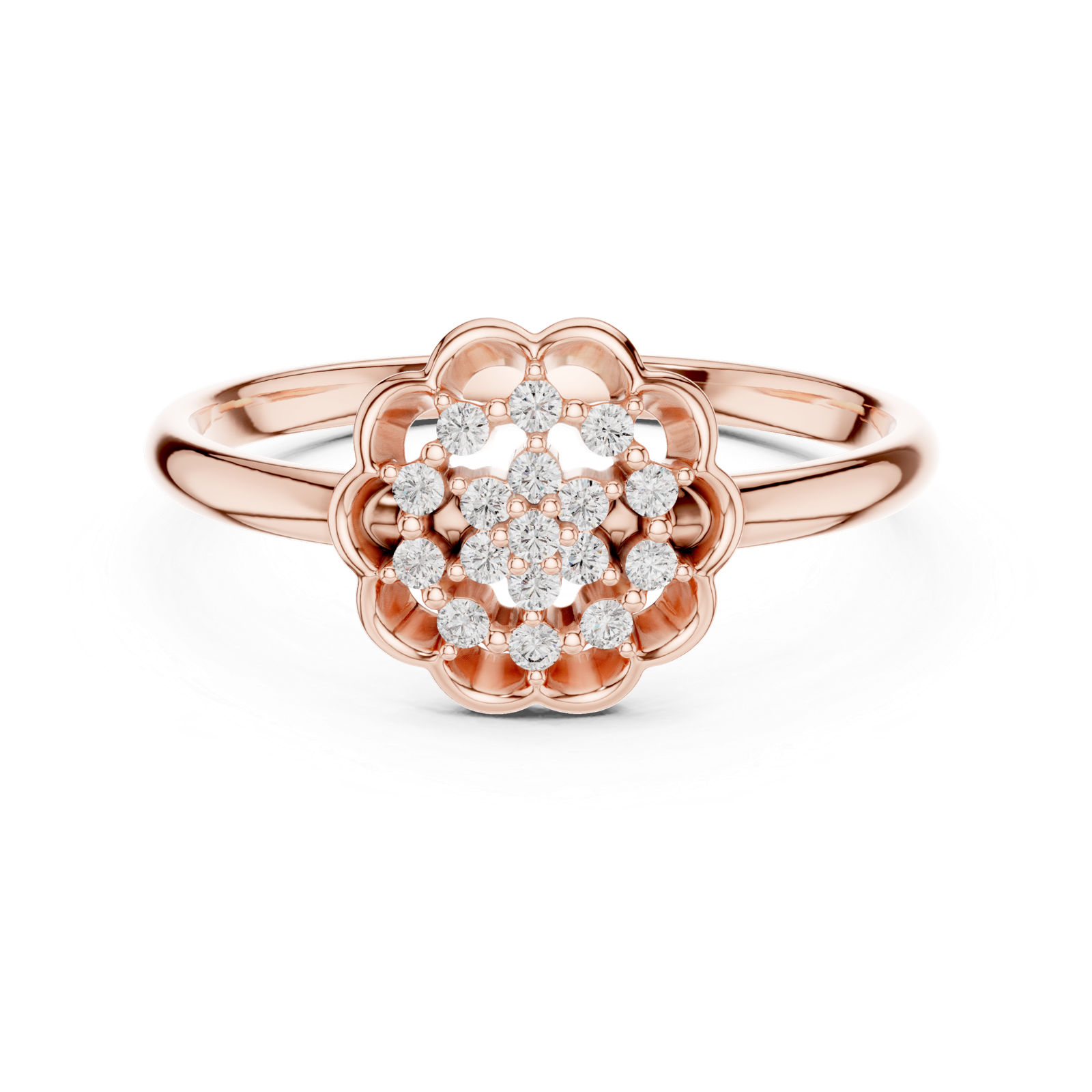 Round Floral Cluster Ring