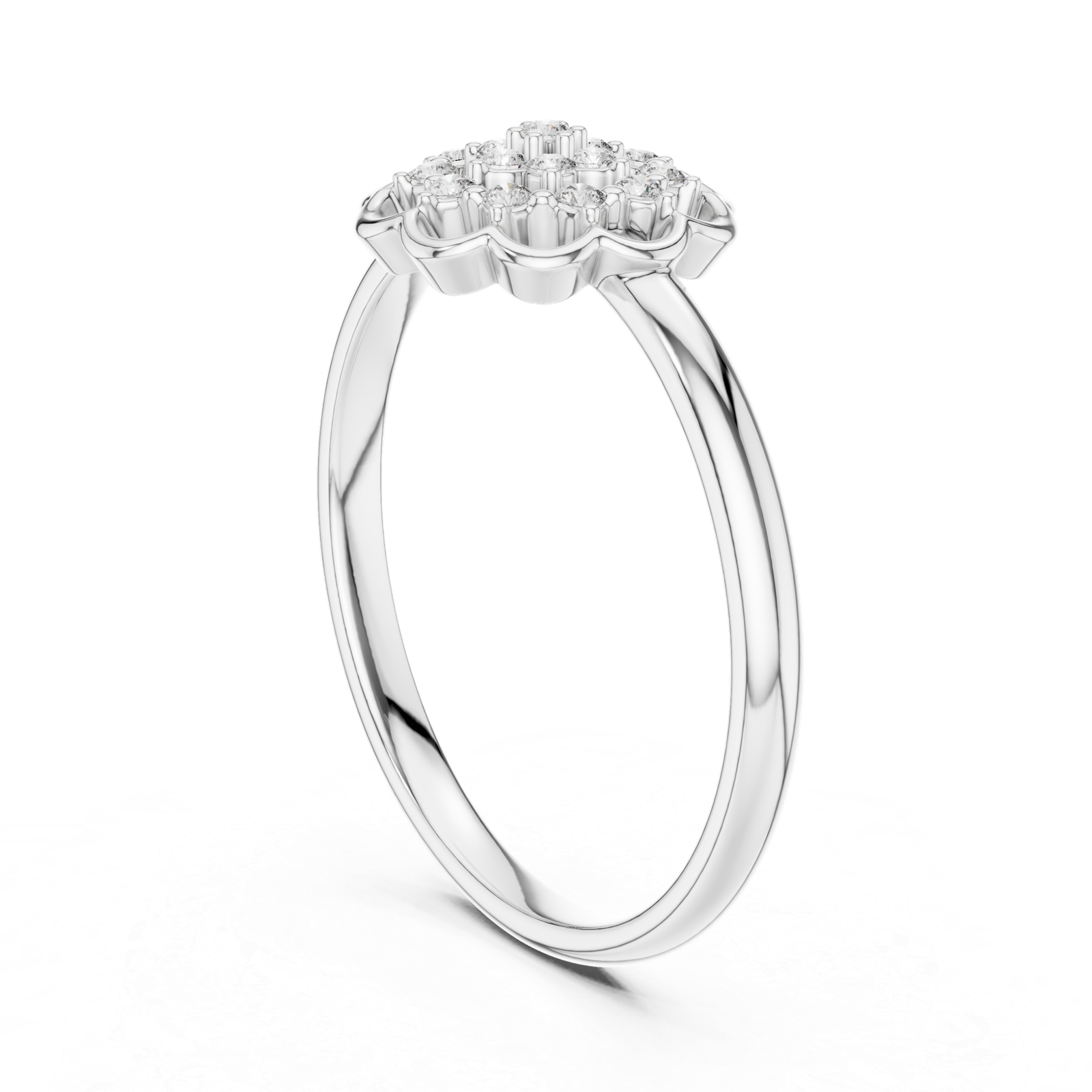 Round Floral Cluster Ring