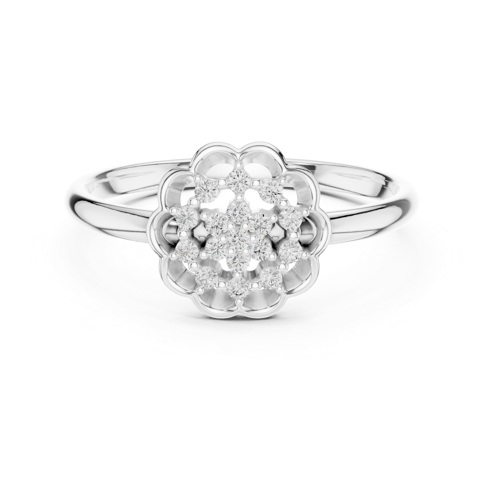 Round Floral Cluster Ring