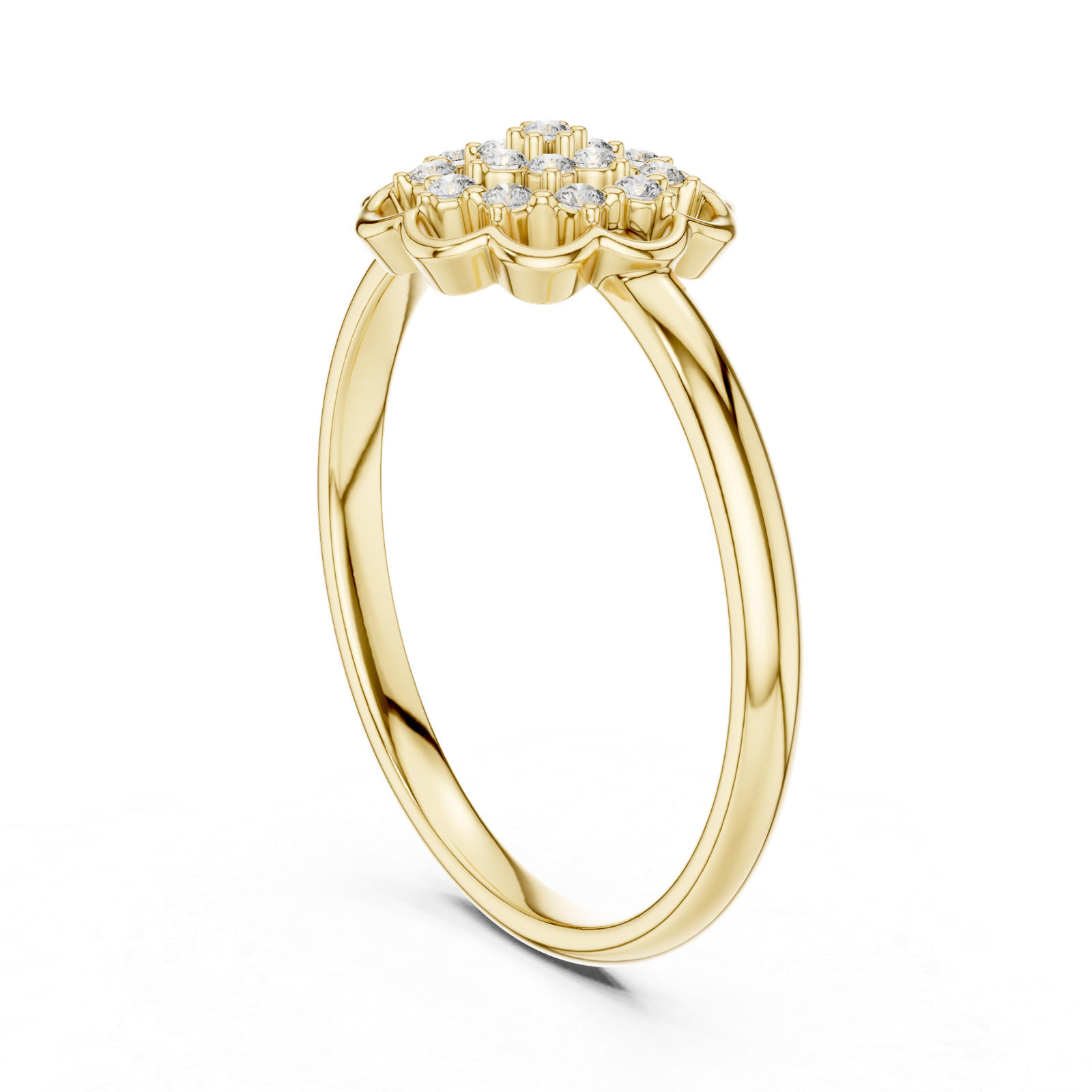 Round Floral Cluster Ring