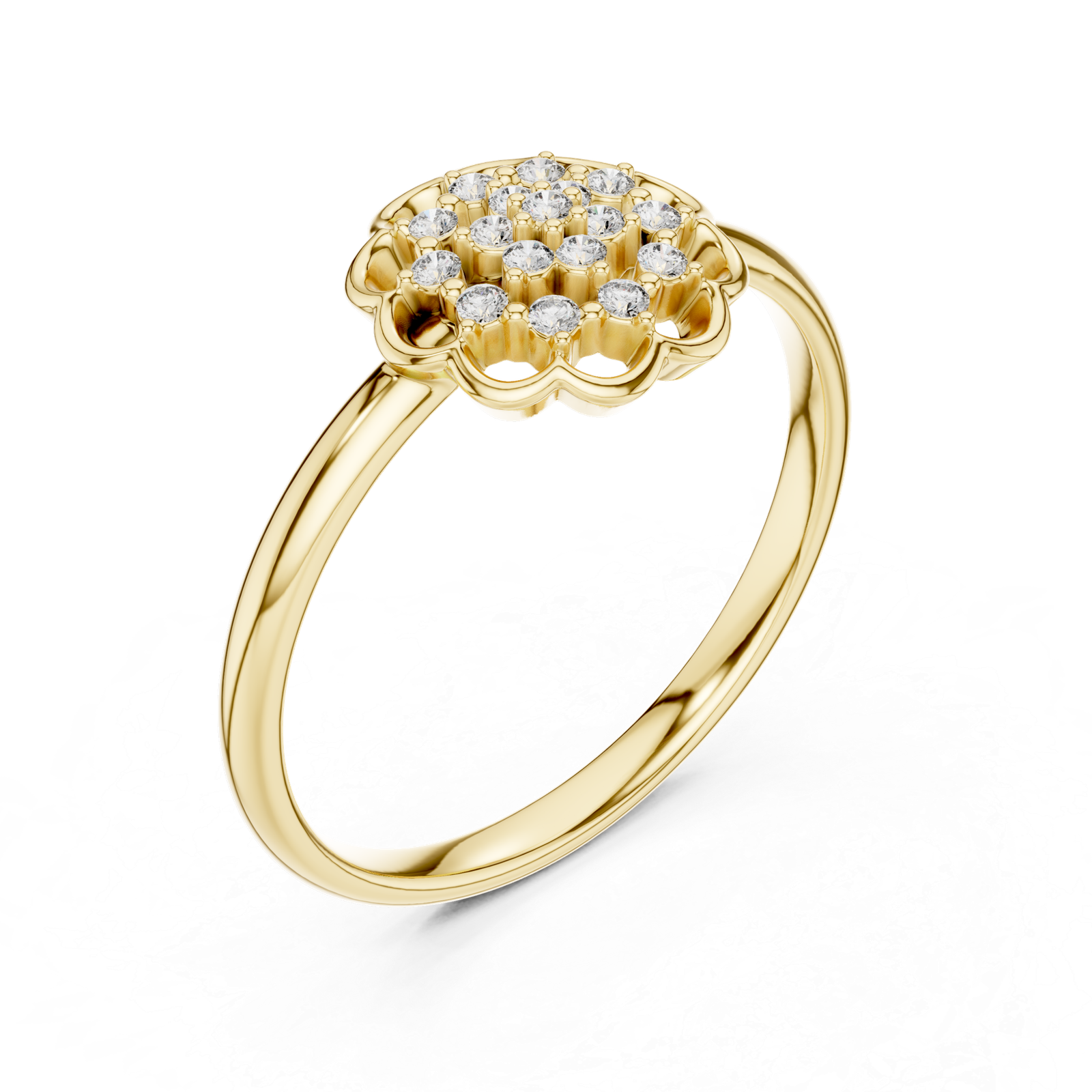 Round Floral Cluster Ring