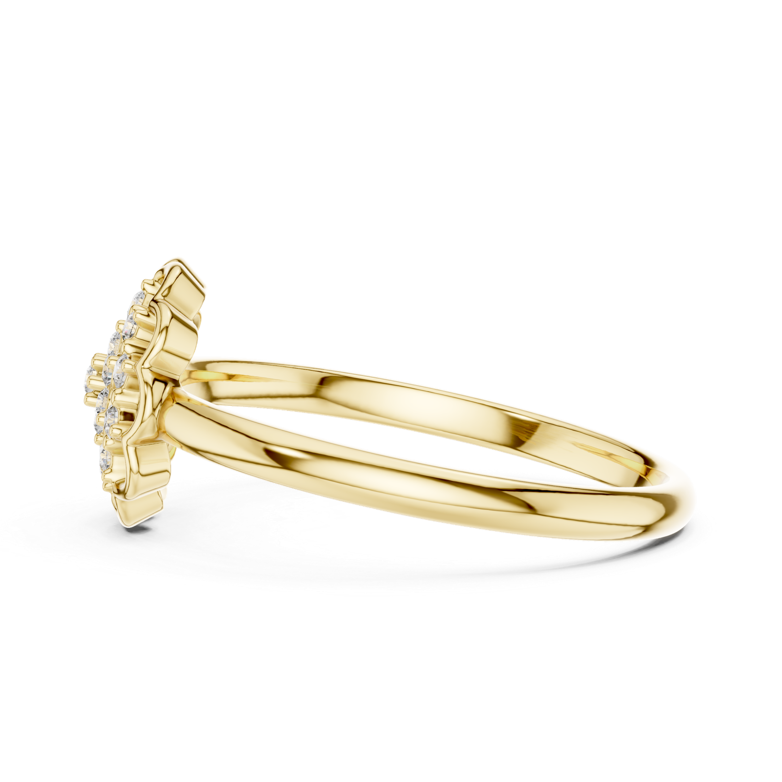 Round Floral Cluster Ring