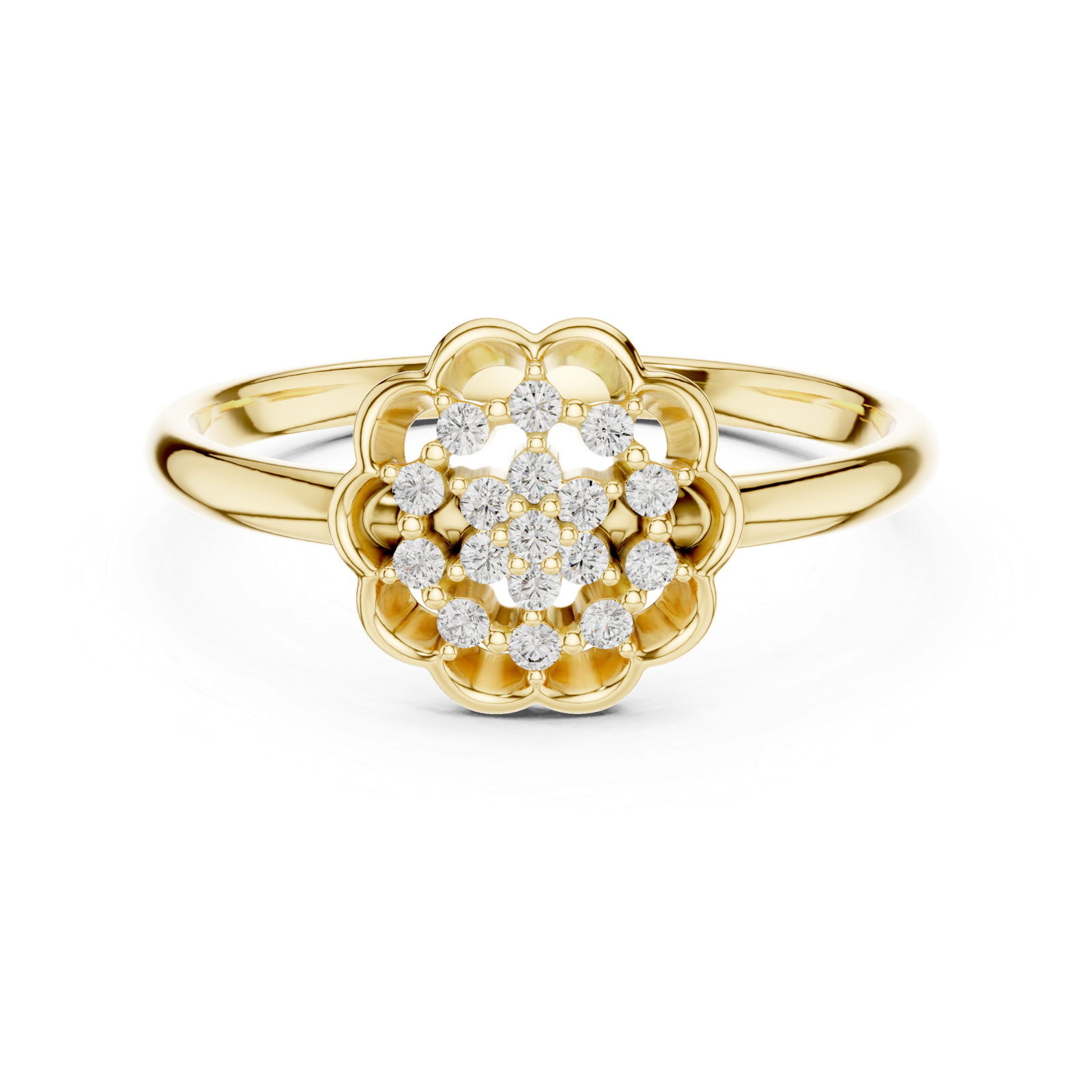 Round Floral Cluster Ring