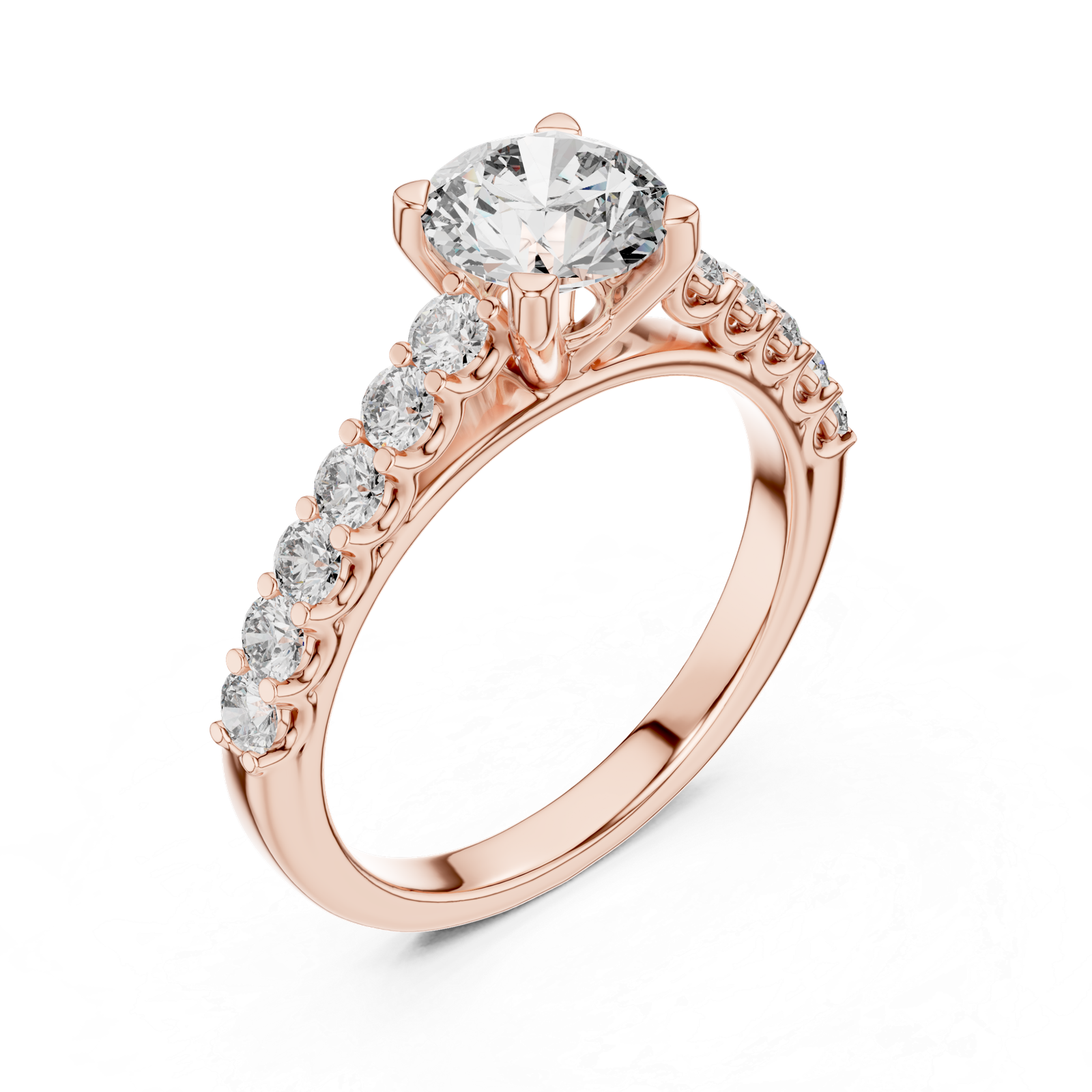 Round Solitaire Pavé Ring