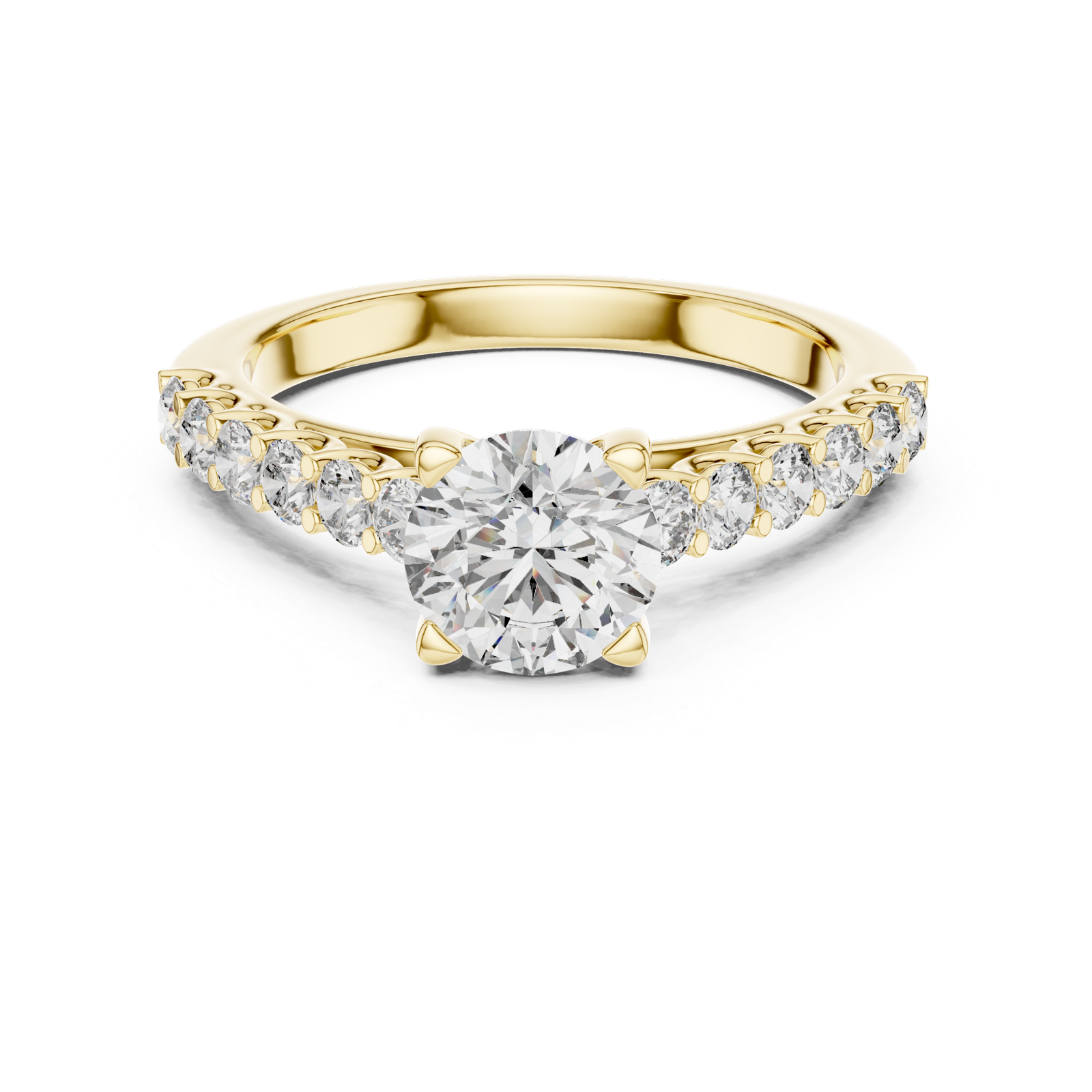 Round Solitaire Pavé Ring