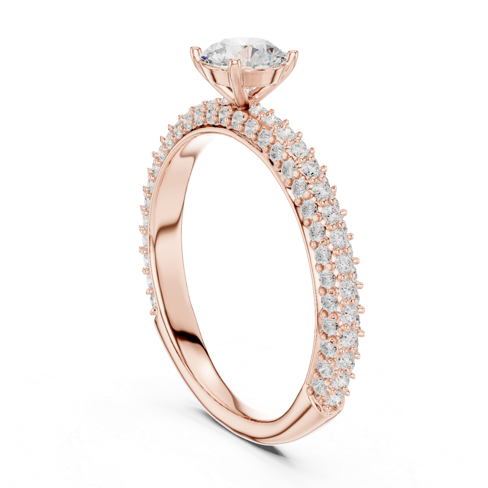 Round Halo Pavé Ring