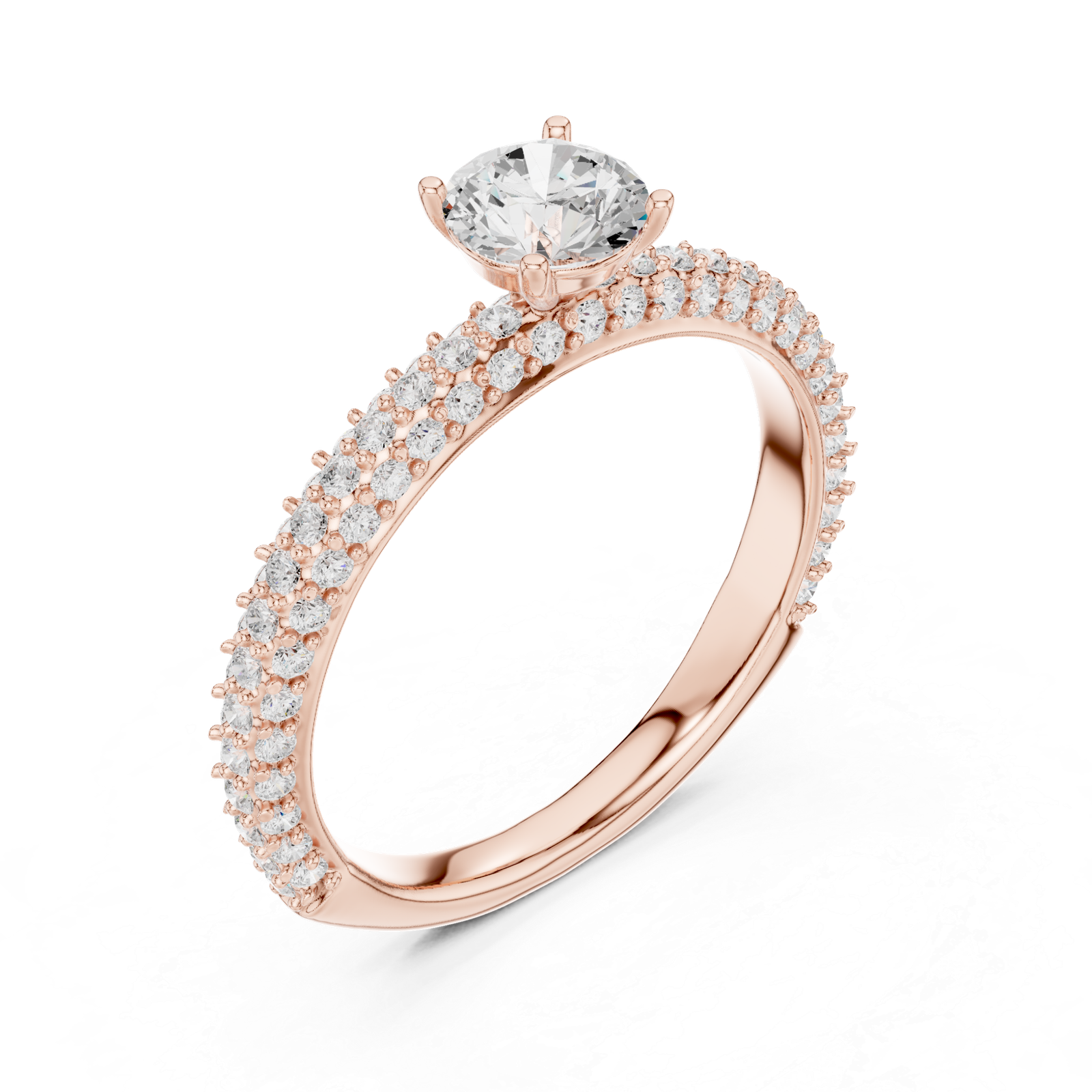 Round Halo Pavé Ring