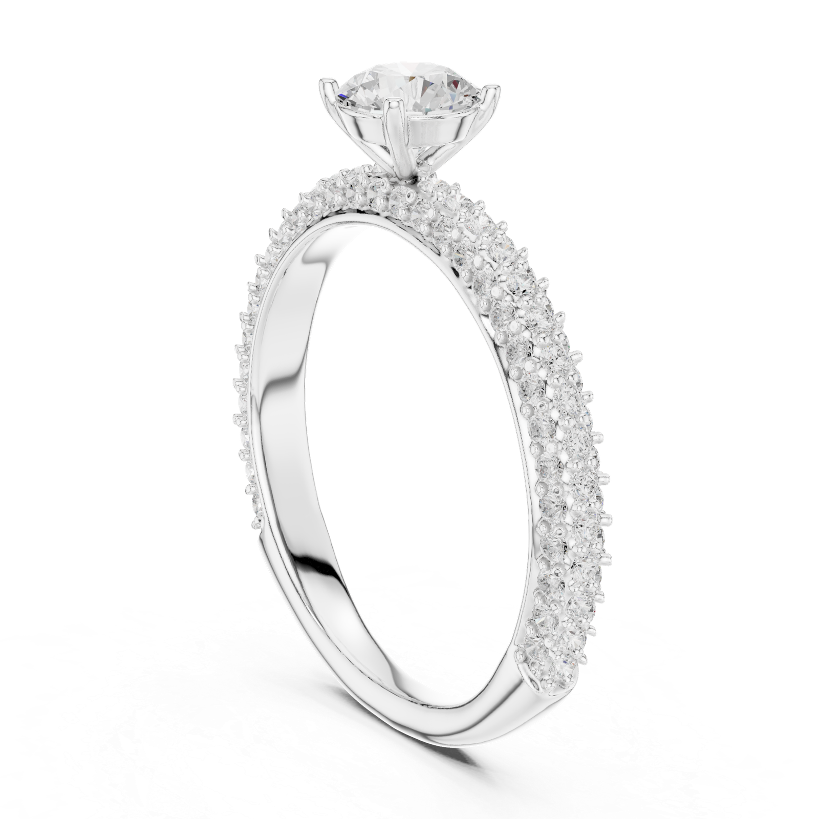 Round Halo Pavé Ring