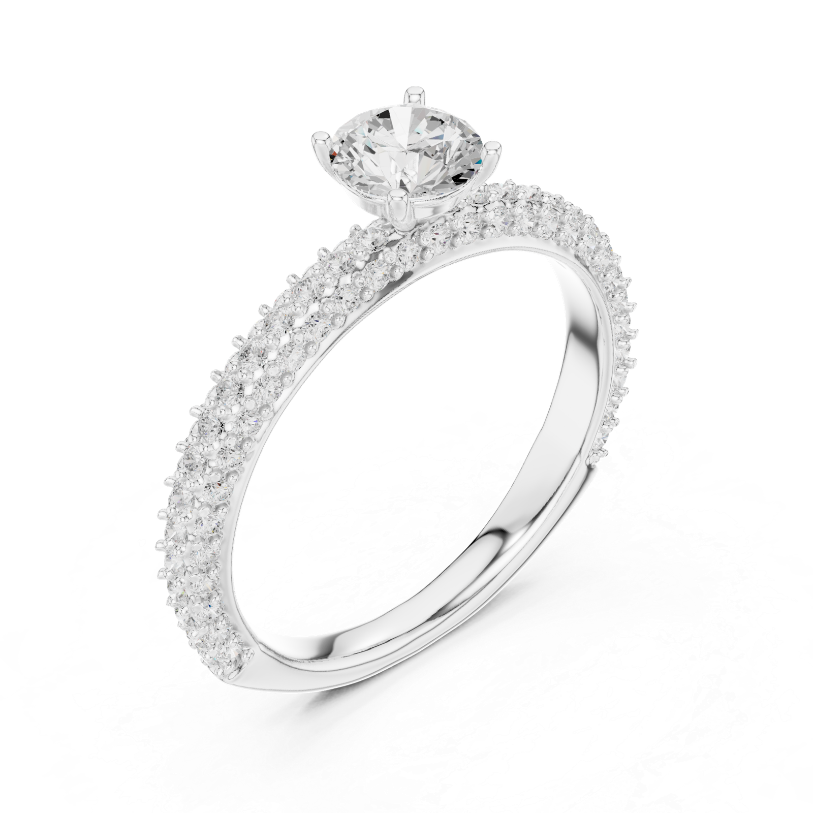 Round Halo Pavé Ring