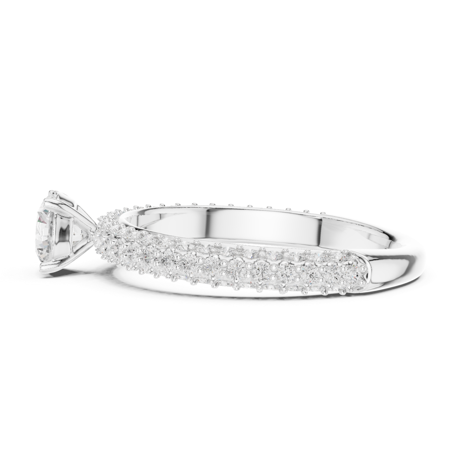 Round Halo Pavé Ring