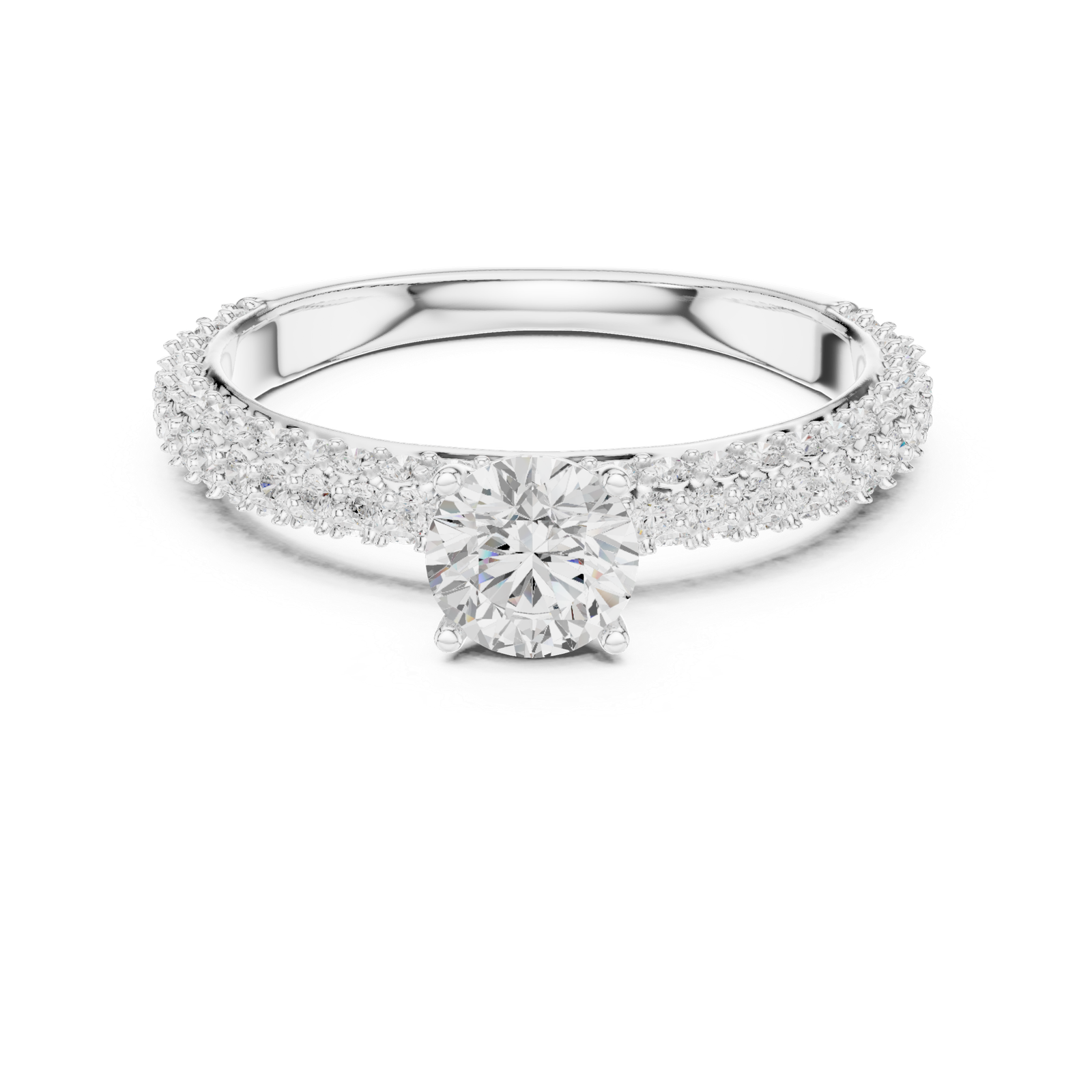 Round Halo Pavé Ring