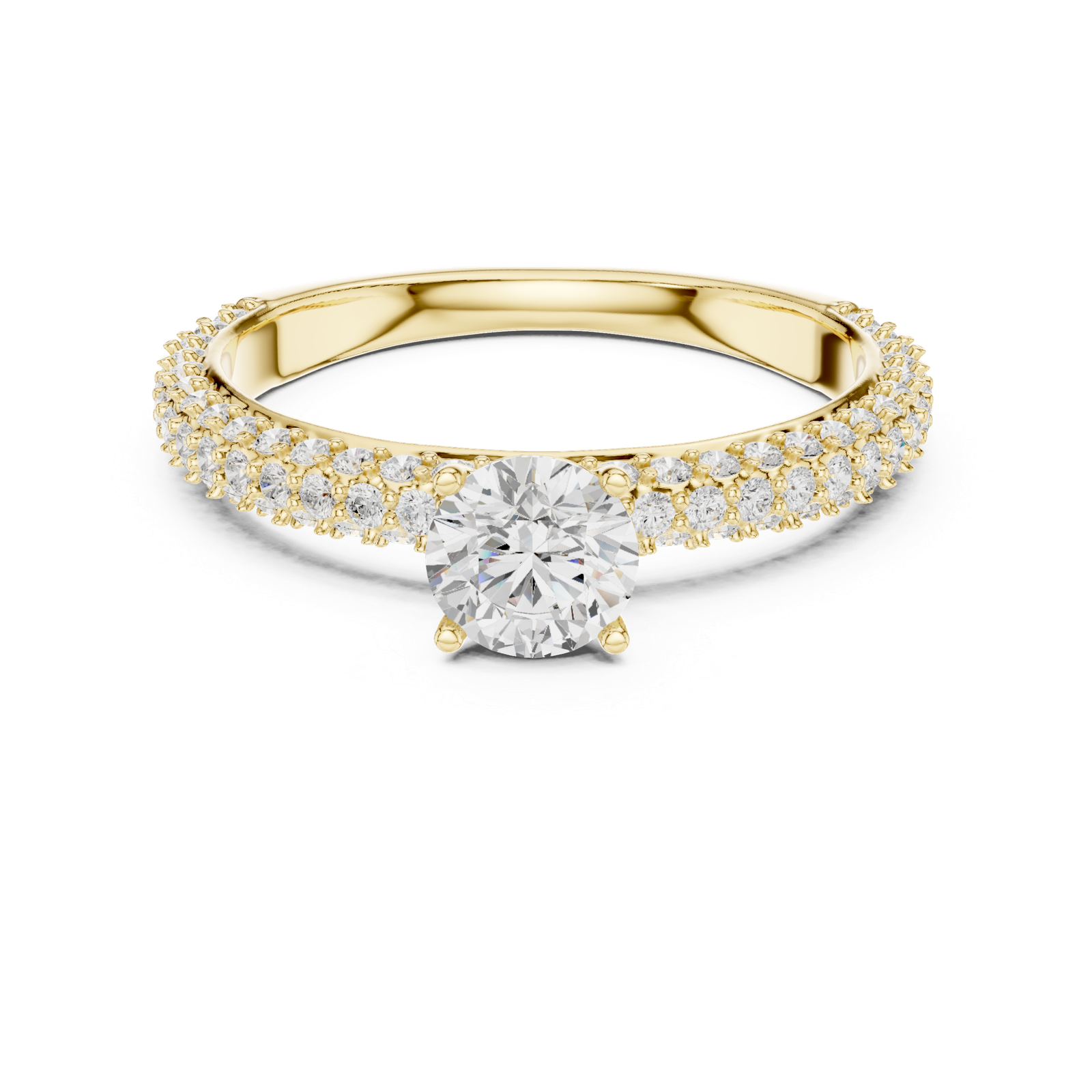 Round Halo Pavé Ring
